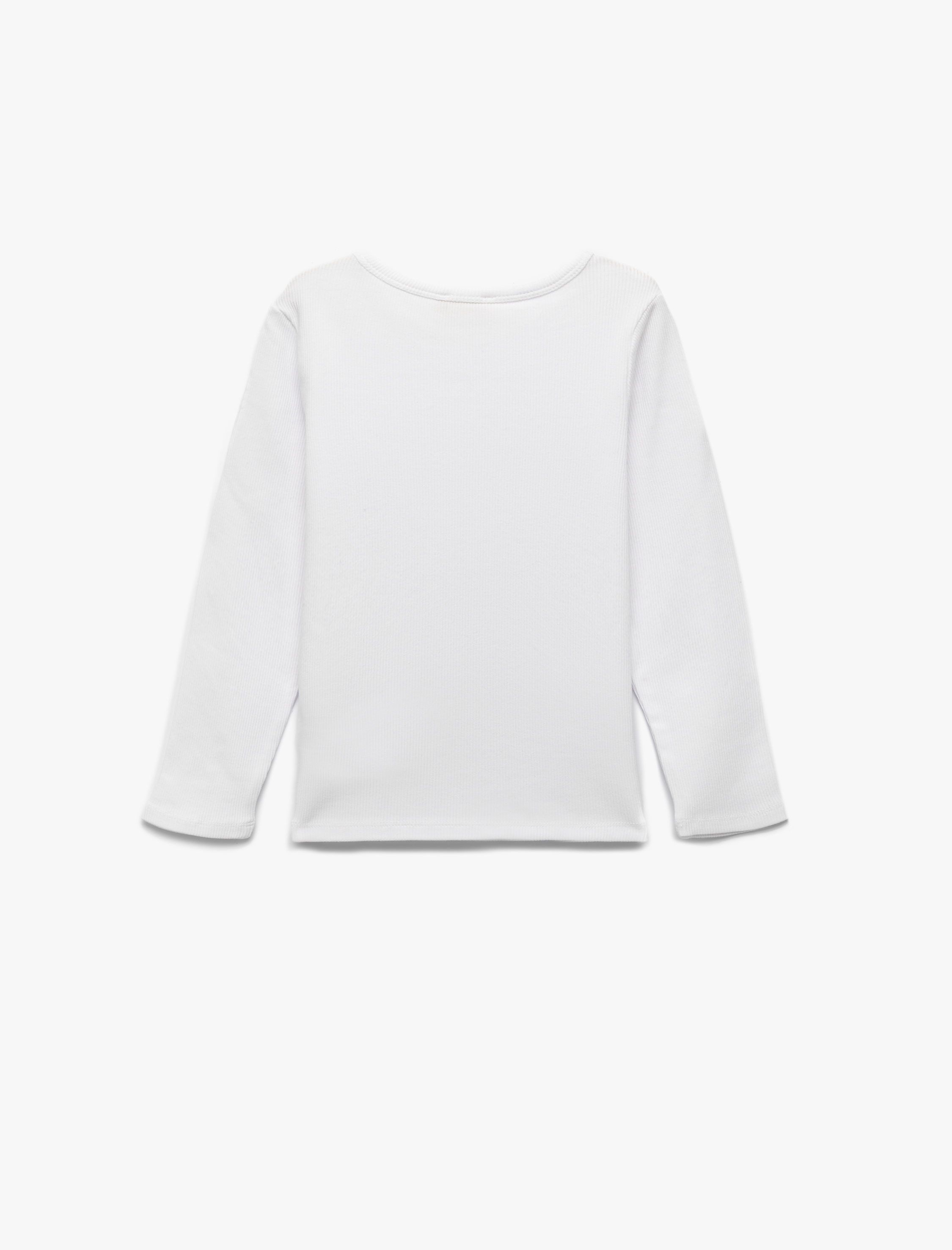  Kız Çocuk Pamuklu Uzun Kollu Bisiklet Yaka Kaşkorse Basic Tişört