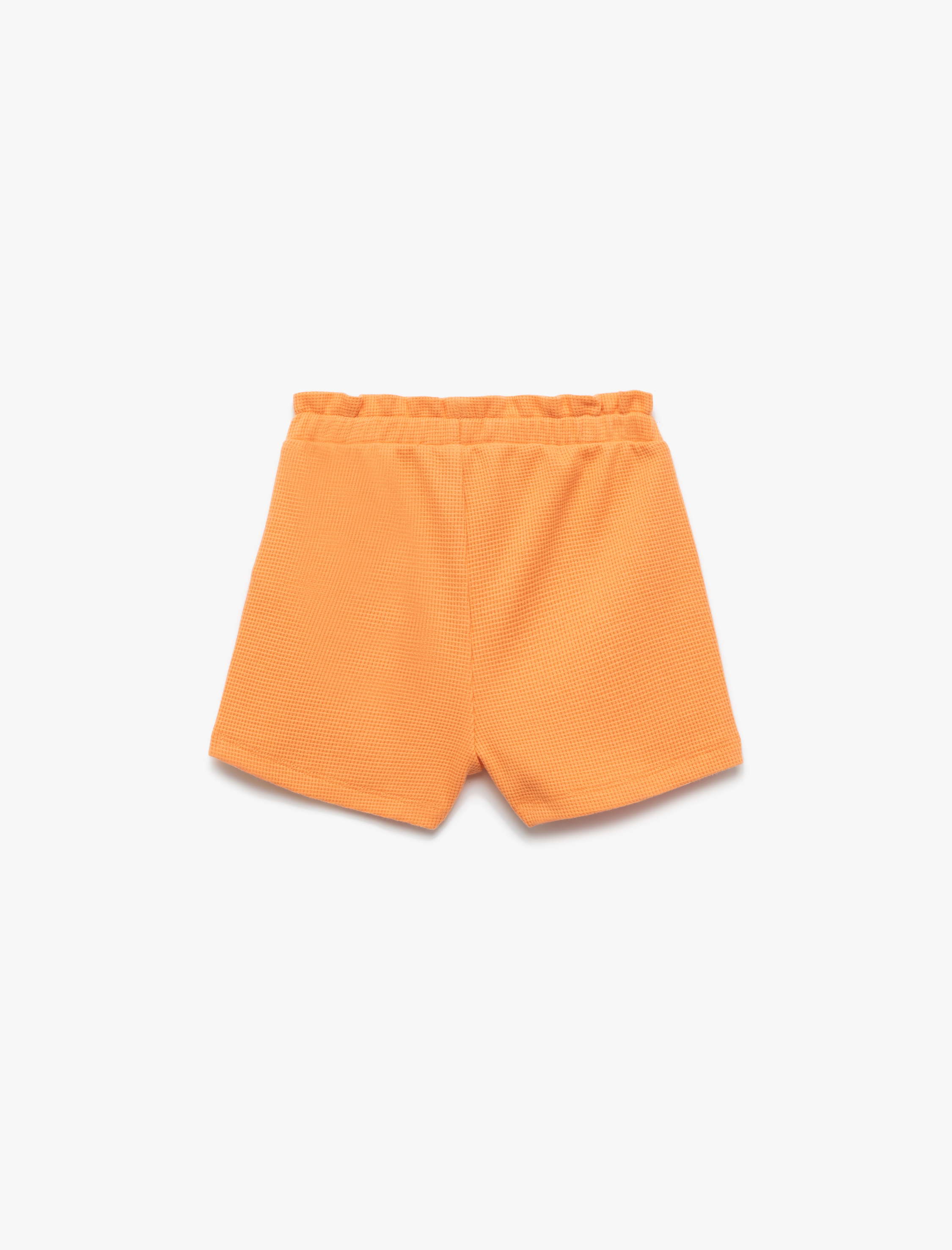  Kız Bebek Pamuklu Dokulu Aplike Detaylı Beli Lastikli Şort