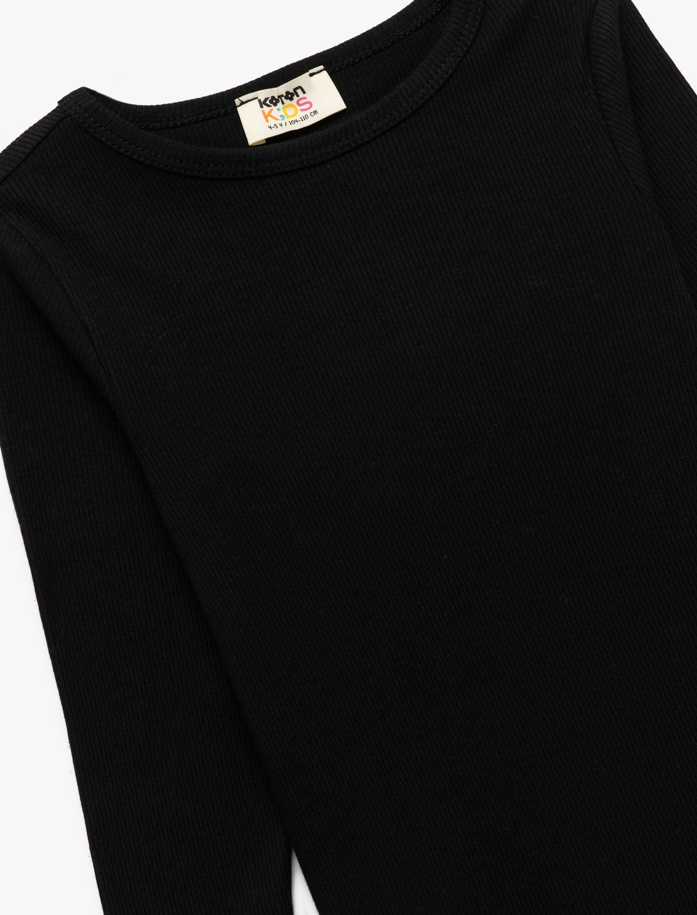  Kız Çocuk Pamuklu Uzun Kollu Bisiklet Yaka Kaşkorse Basic Tişört