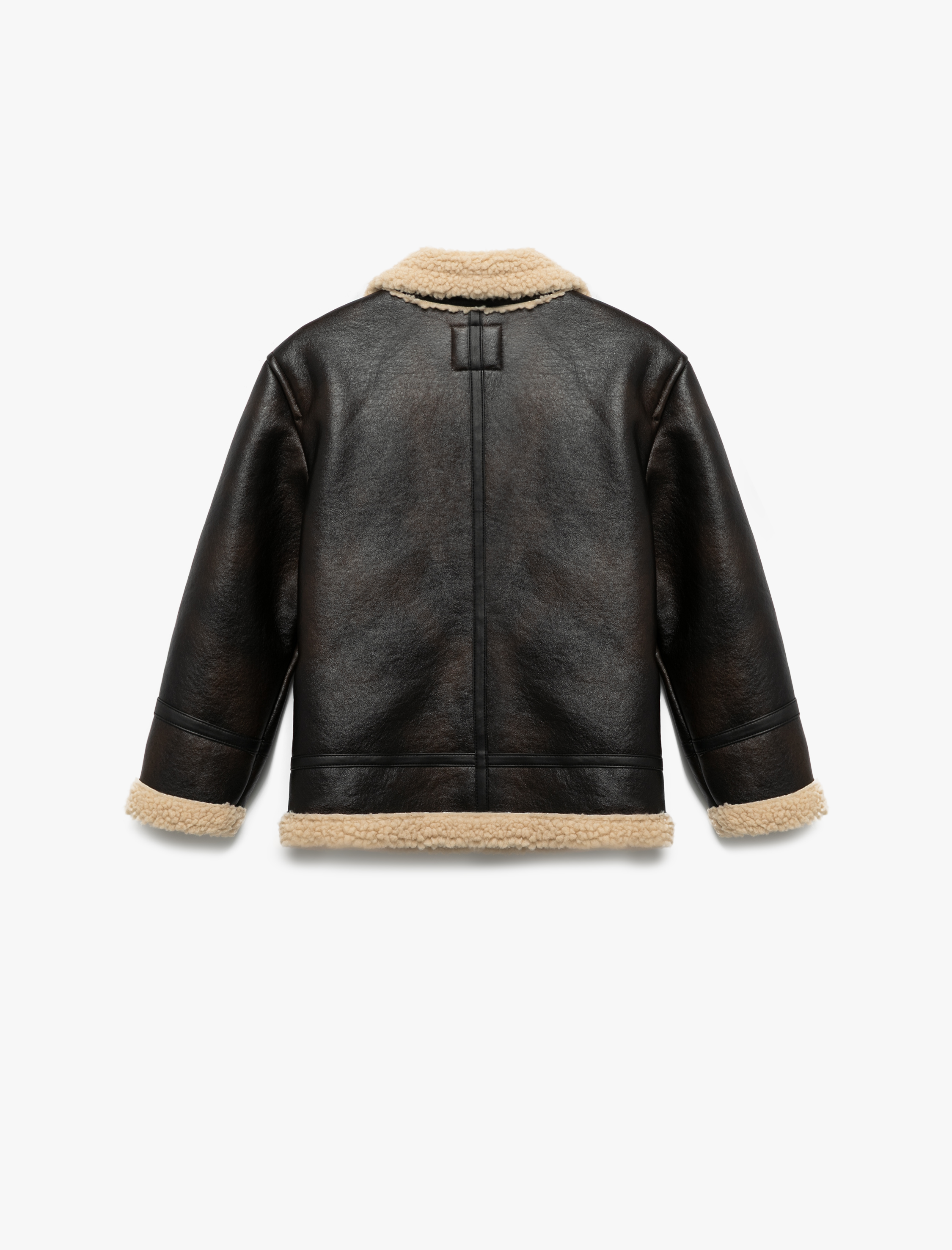  Kız Çocuk İçi Peluş Astarlı Fermuarlı Uzun Kollu Biker Suni Deri Ceket