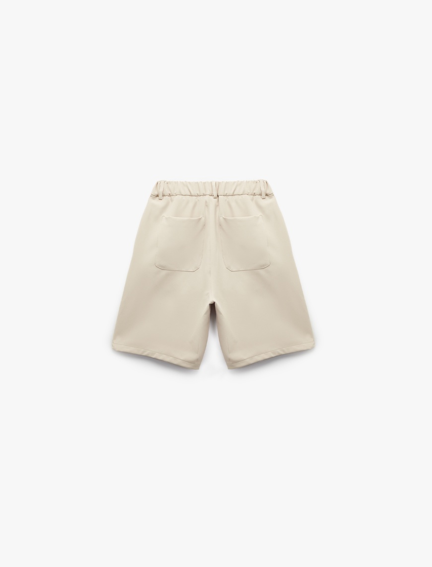   Düğmeli Bermuda Oversize Chino Şort