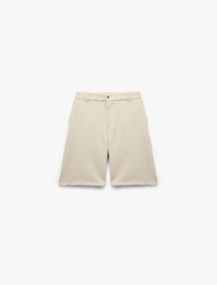 Düğmeli Bermuda Oversize Chino Şort