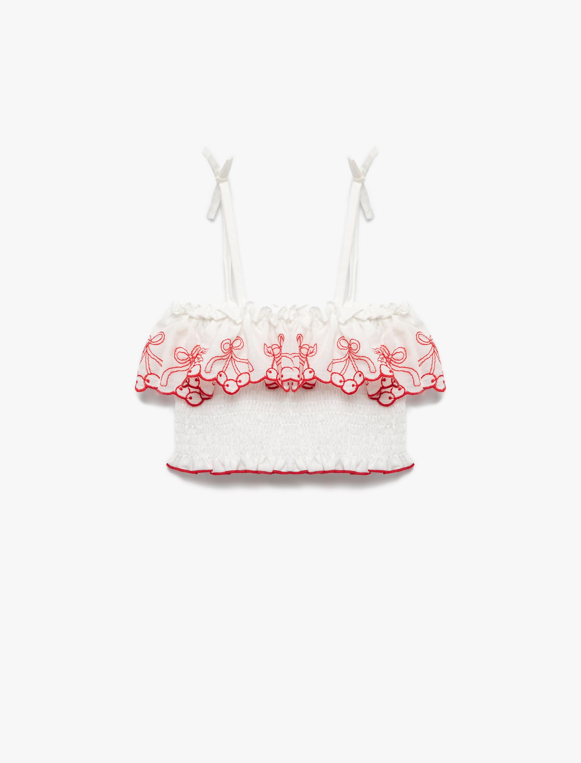  Kız Bebek Pamuklu İnce Askılı Gipeli Kolsuz Crop Bluz