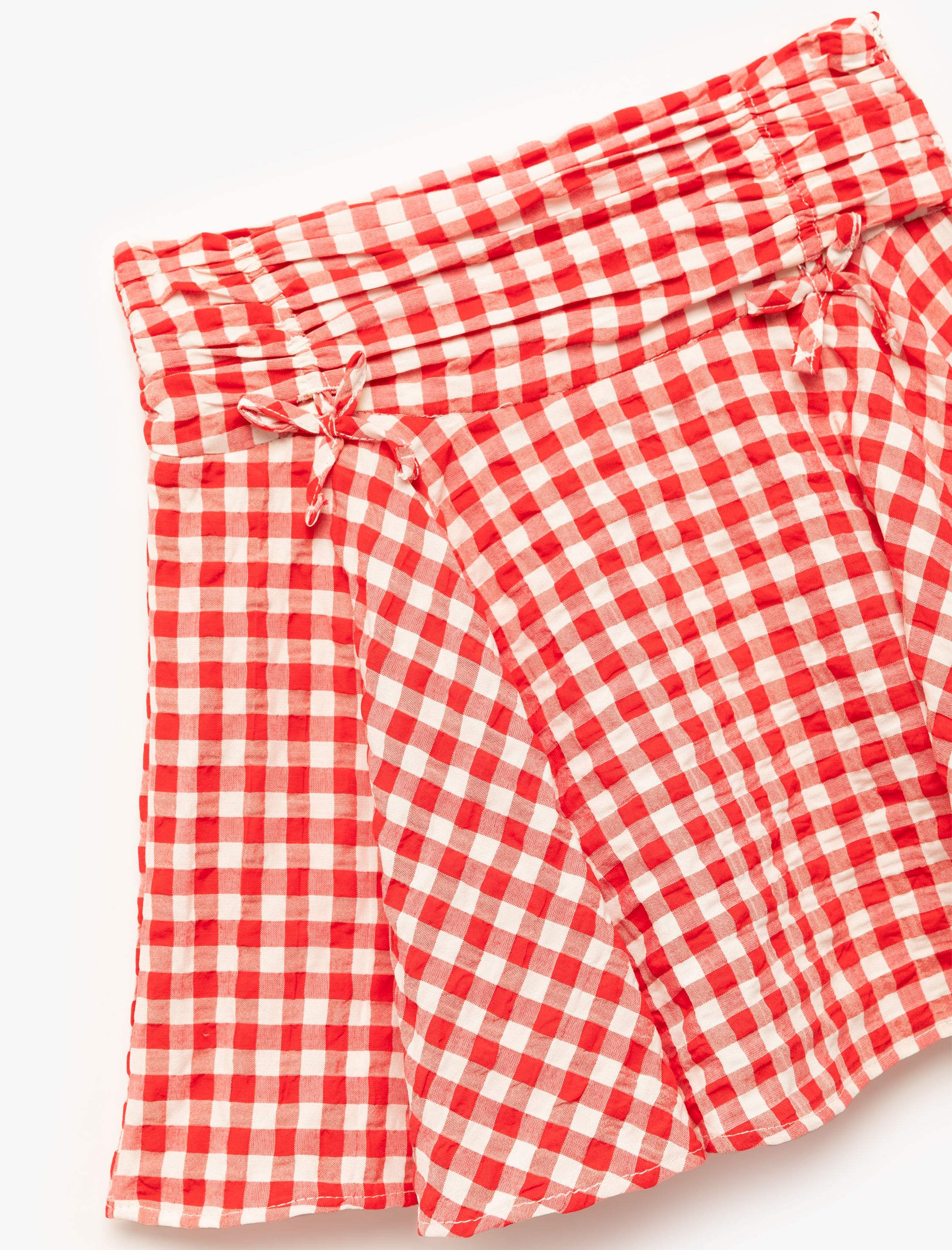  Kız Çocuk Fiyonk Detaylı Volanlı Pötikare Etek