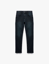 Normal Bel Pamuklu Slim Fit Jean Pantolon - Brad Jean
