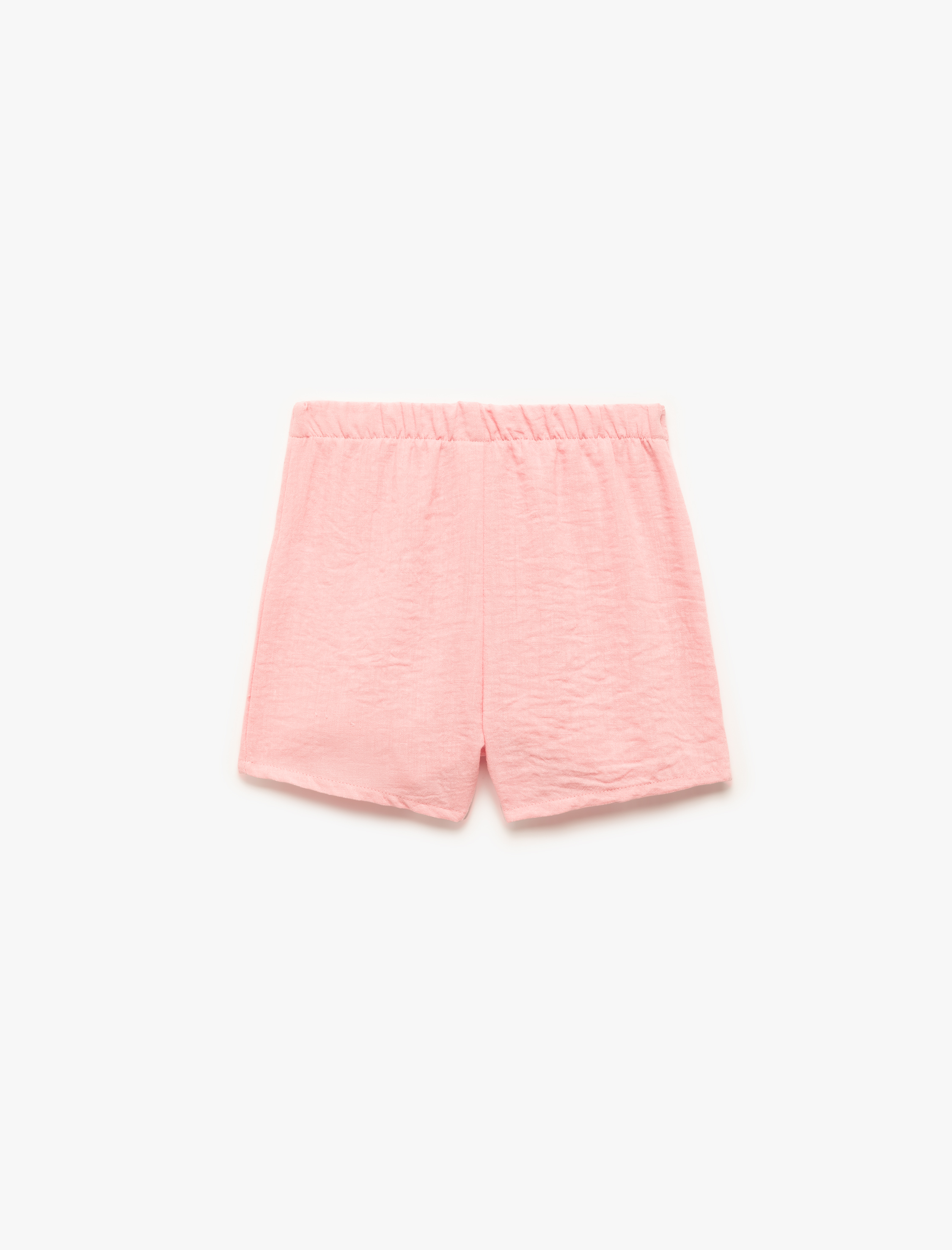  Kız Bebek Beli Lastikli Dokulu Kruvaze Şort Etek