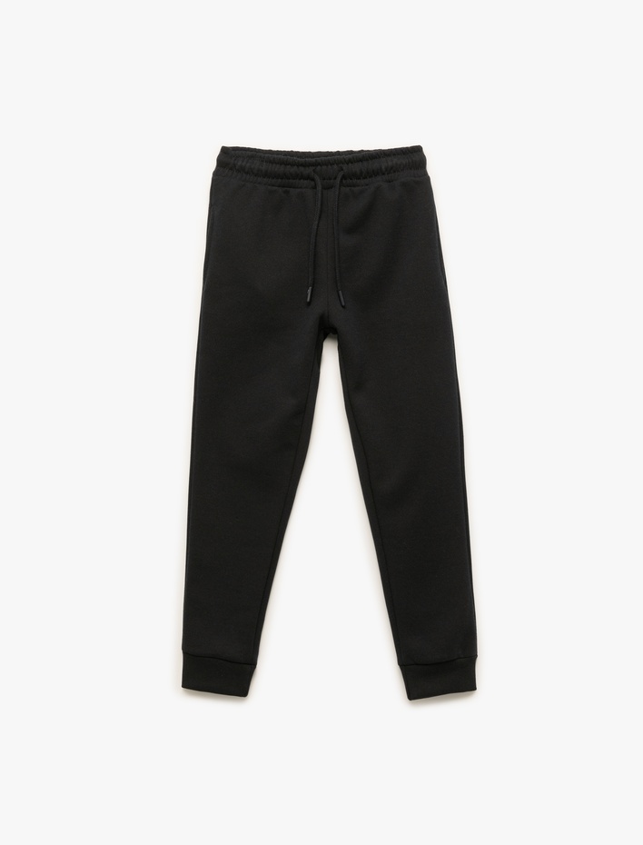 Erkek Çocuk Beli Lastikli Cepli Şardonlu Basic Jogger Eşofman Altı