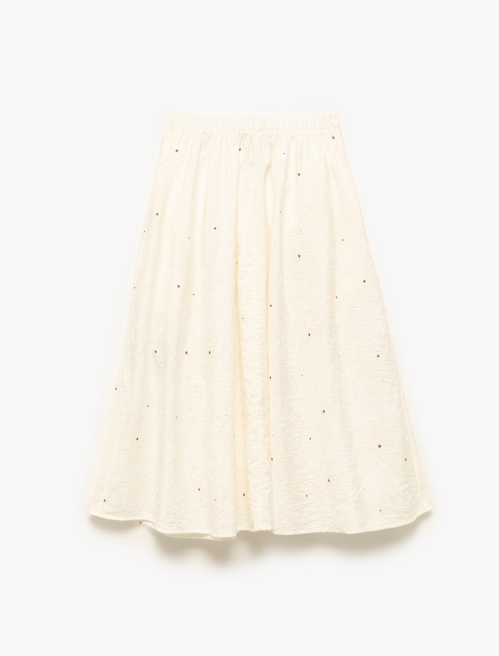 Kız Çocuk A Kesim Pileli Bol Kesim Viskon Midi Etek