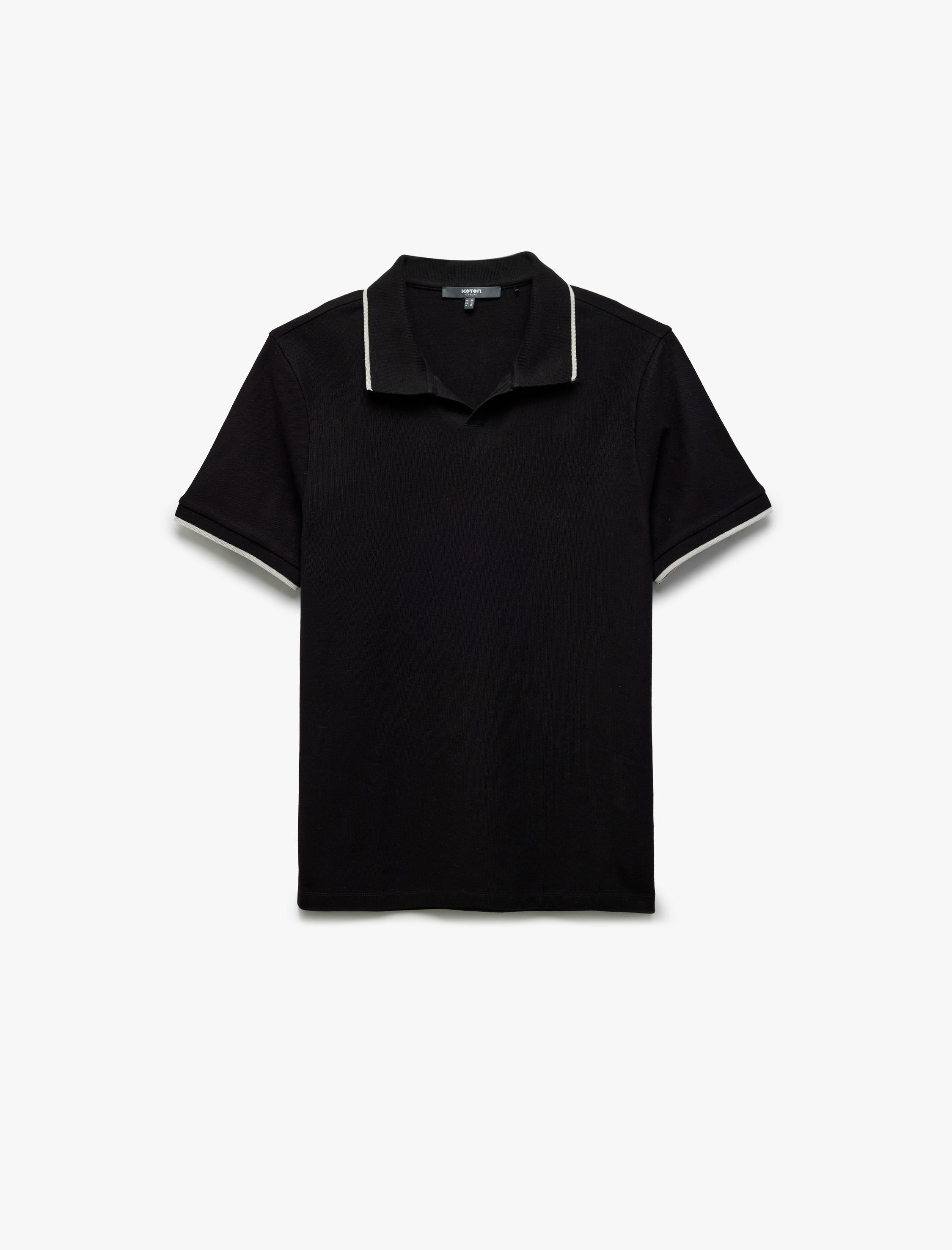   Kontrast Detaylı Pamuklu Pike Kumaş Kısa Kollu Slim Fit Polo Yaka Tişört