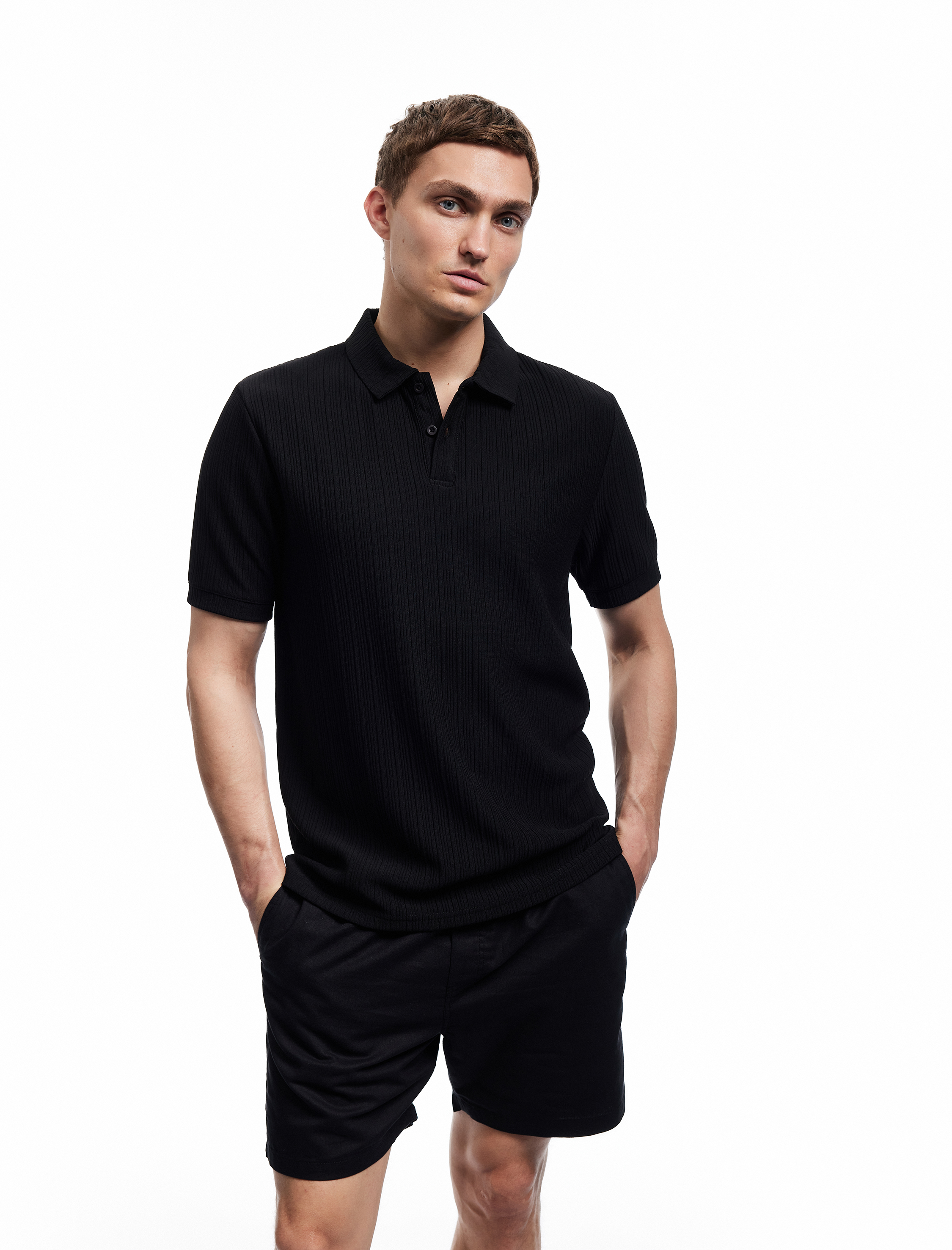   Kısa Kollu Düğmeli Regular Fit Polo Yaka Tişört