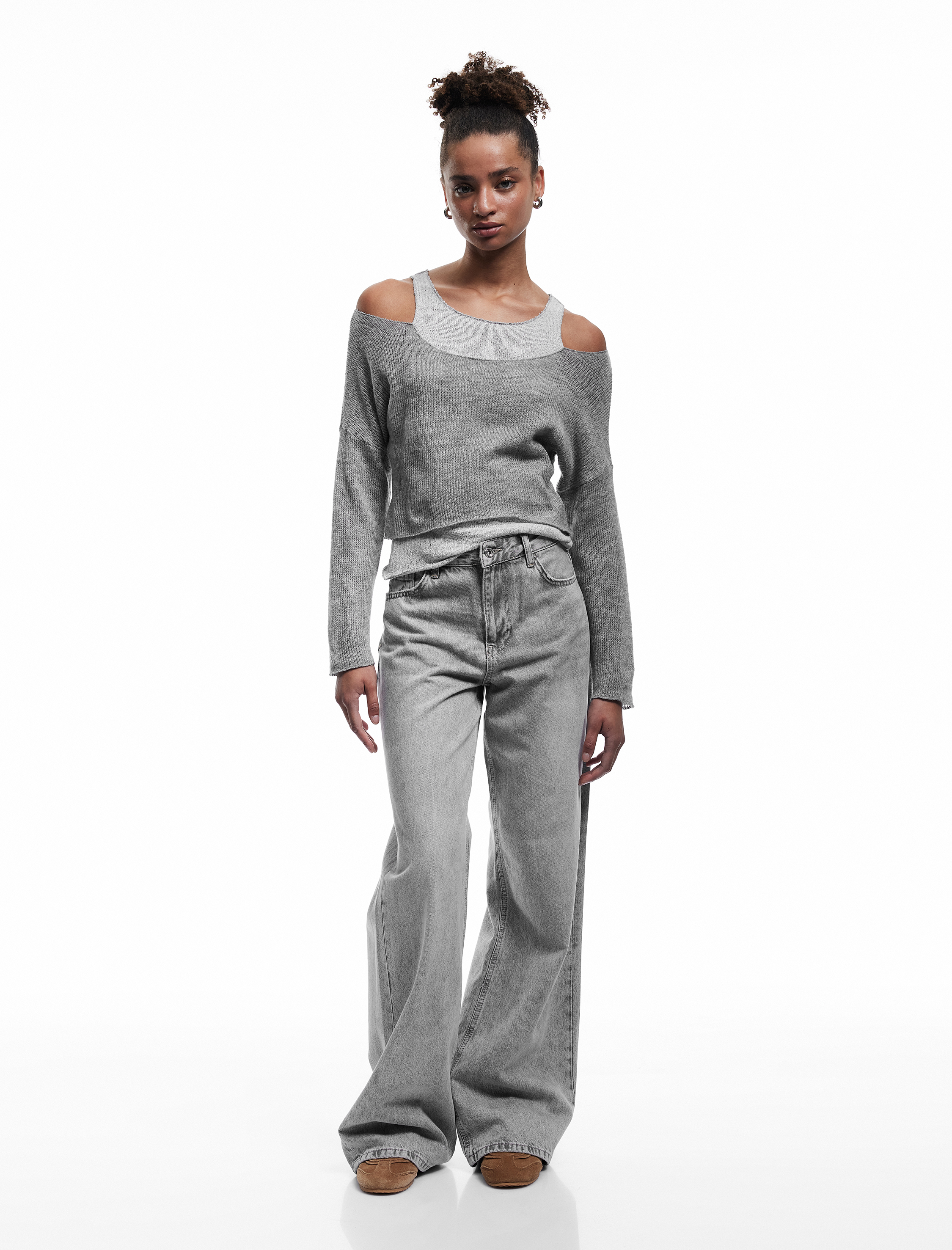   Atlet Detaylı Bisiklet Yaka Uzun Kollu Tişört