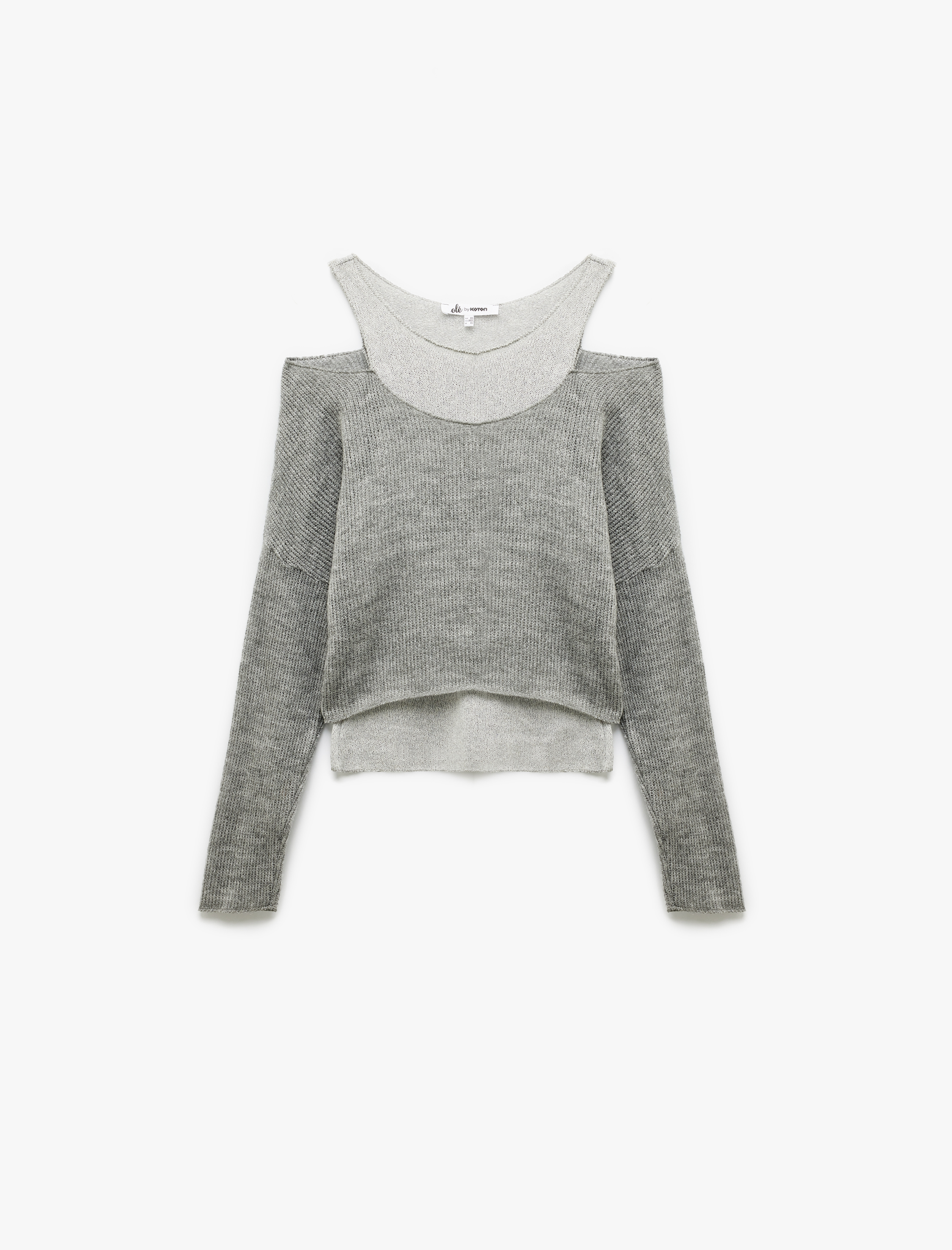   Atlet Detaylı Bisiklet Yaka Uzun Kollu Tişört