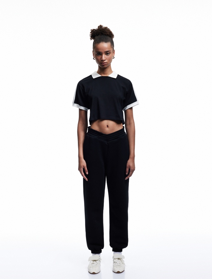  Fermuarlı Cepli Beli Lastikli Şardonlu Jogger Eşofman Altı