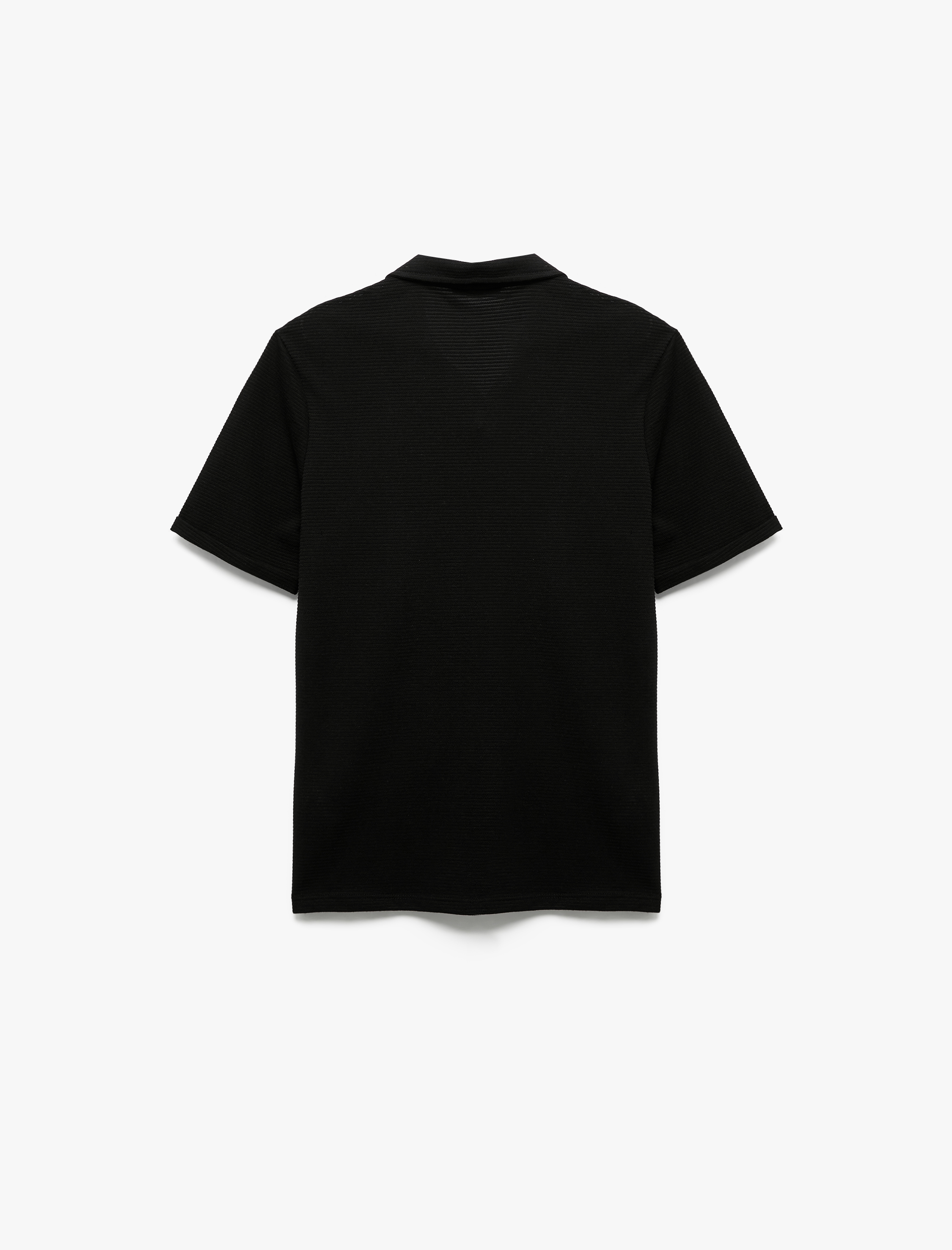   Pamuklu Regular Fit Dokulu Kısa Kollu V Yaka Polo Tişört