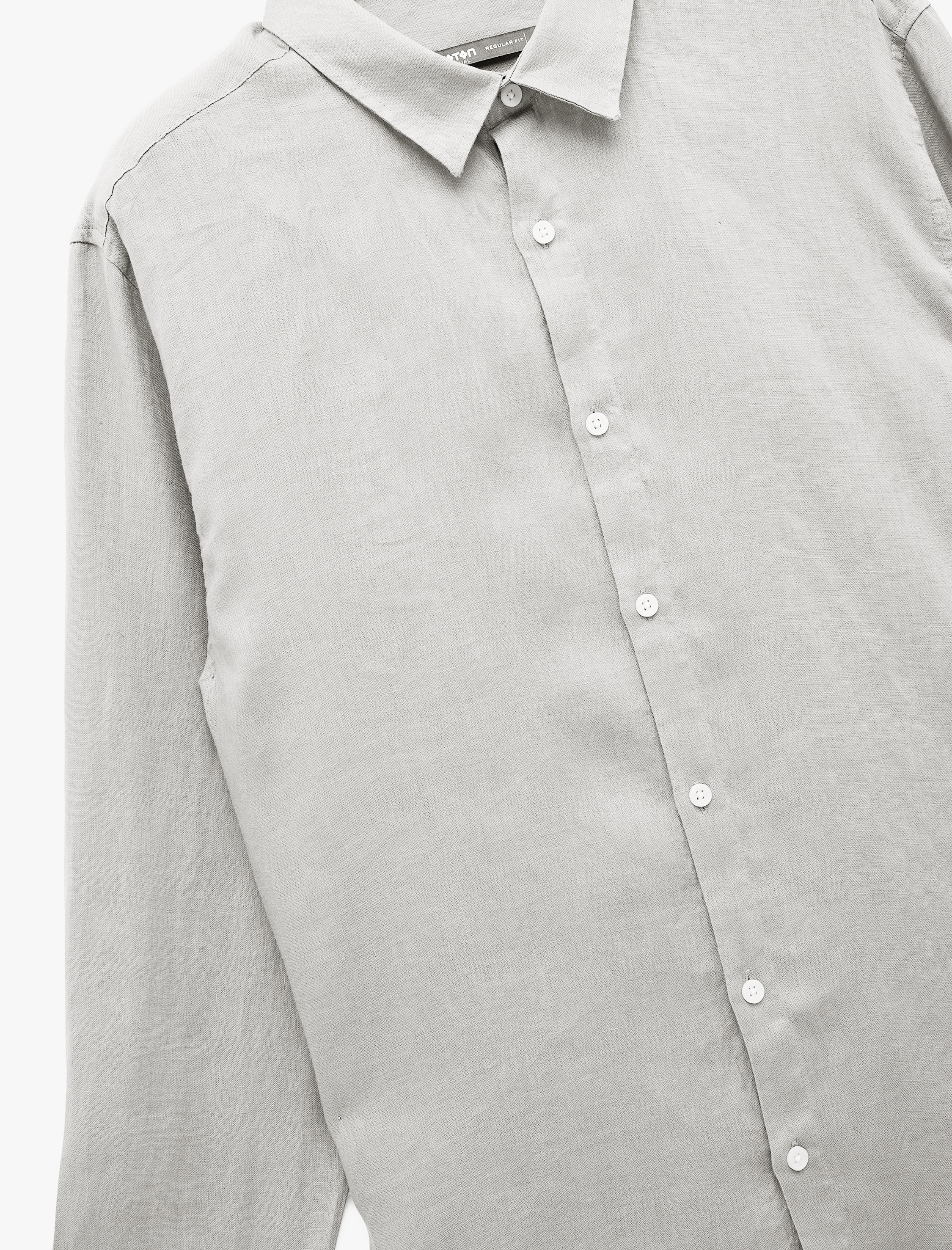 Klasik Yaka Regular Fit Uzun Kollu Keten Gömlek