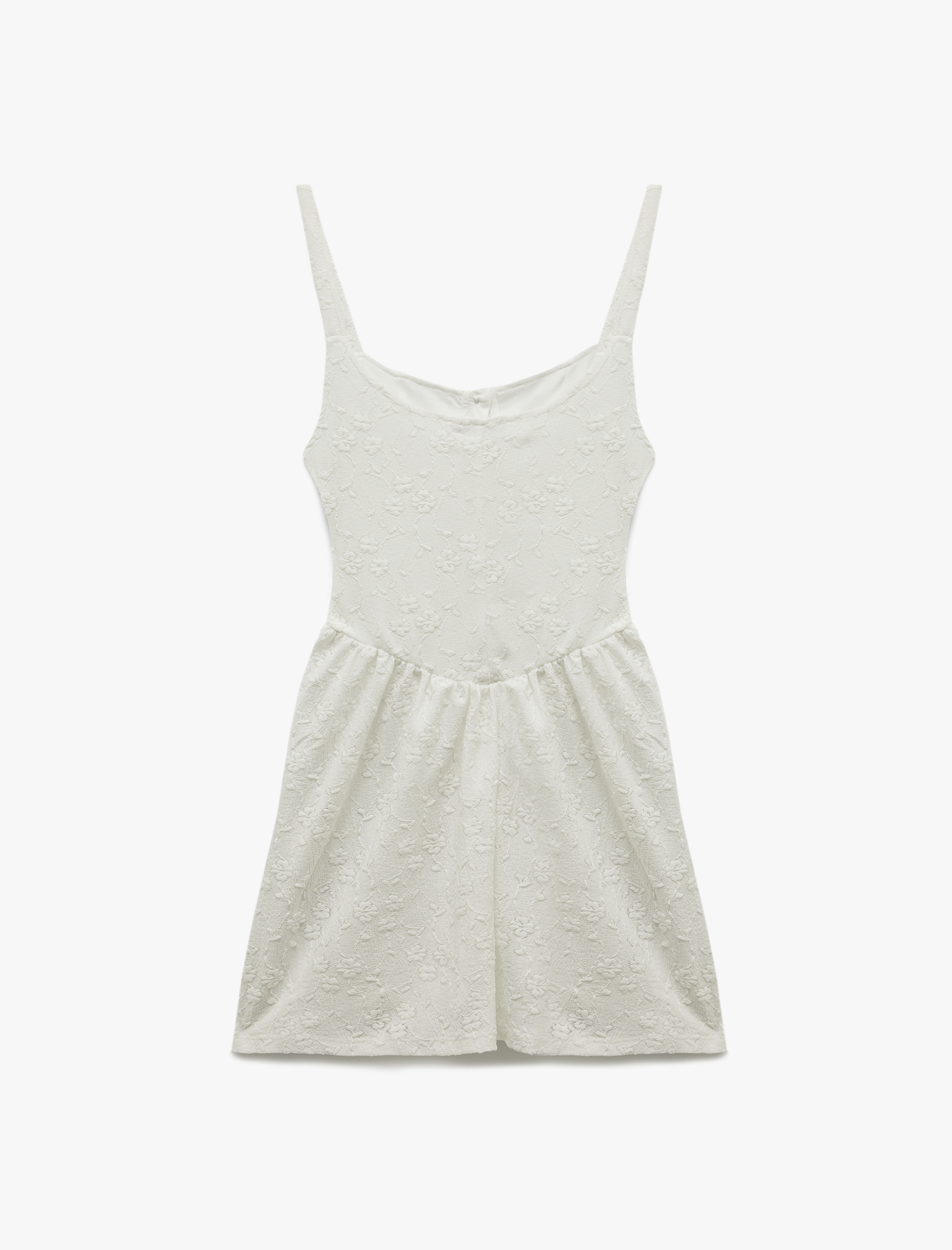   Kolsuz U Yaka Düğmeli Rahat Kalıp A Kesim Mini Fisto Elbise