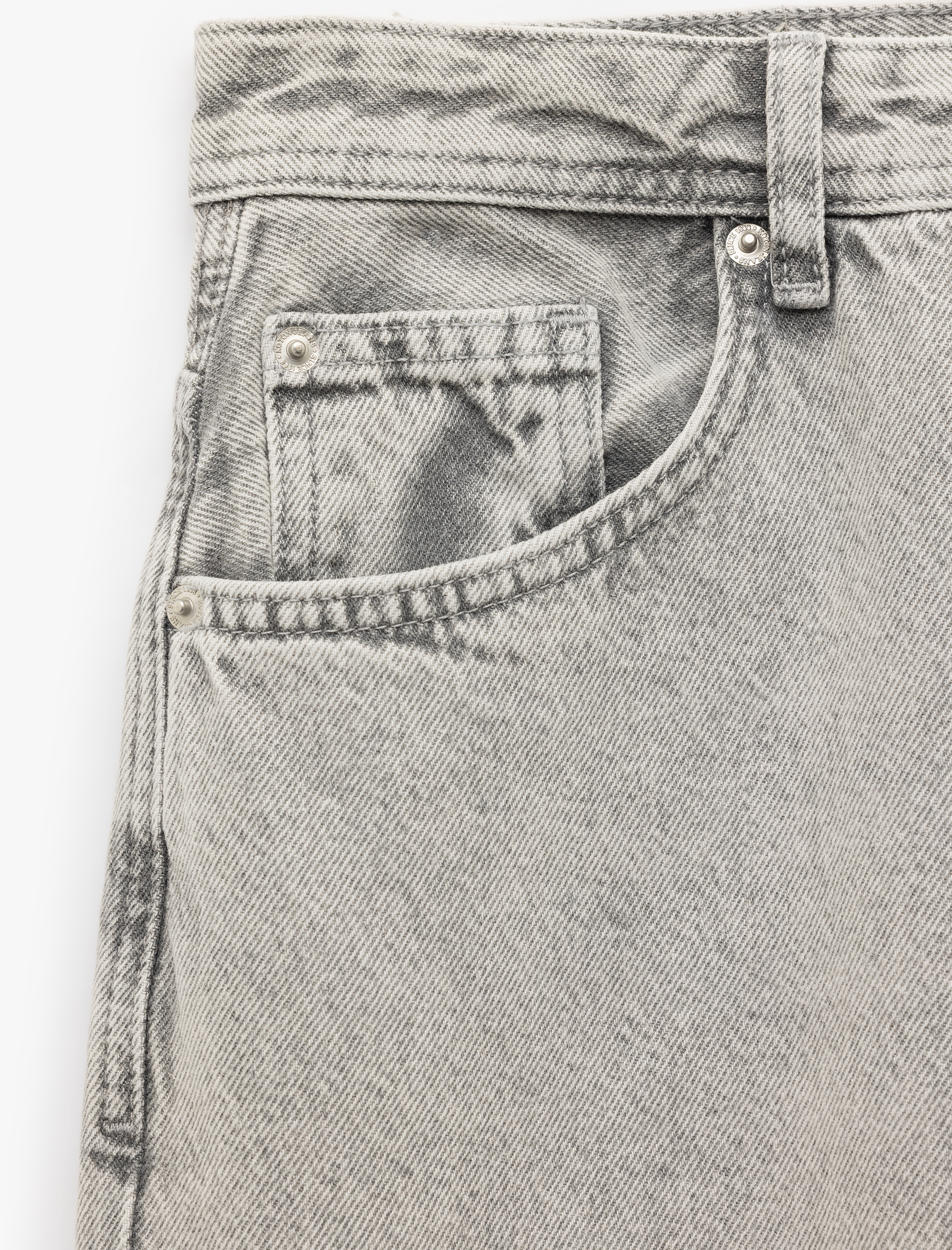   Normal Bel Pamuklu Vintage Straight Fit Jean Pantolon