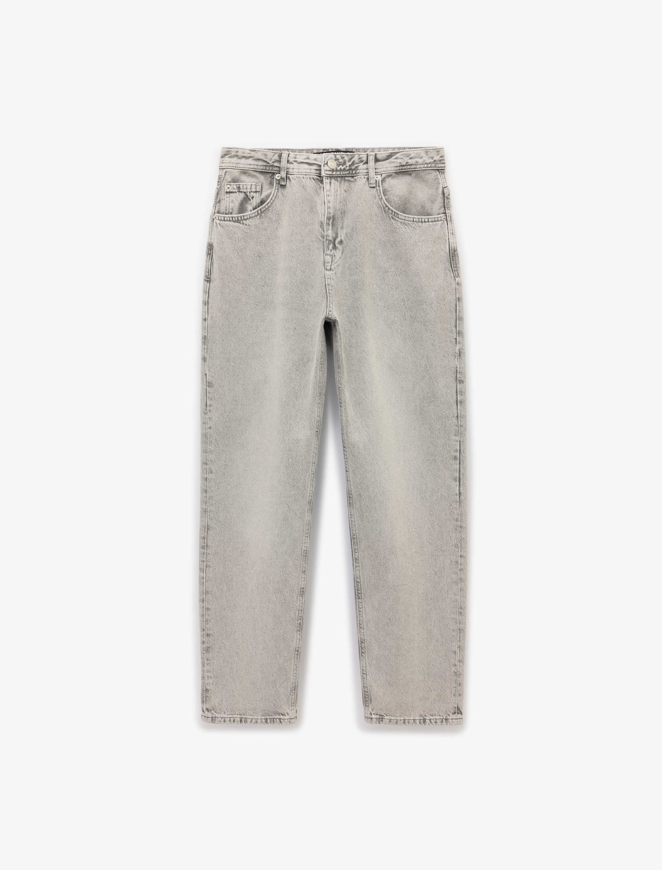   Normal Bel Pamuklu Vintage Straight Fit Jean Pantolon