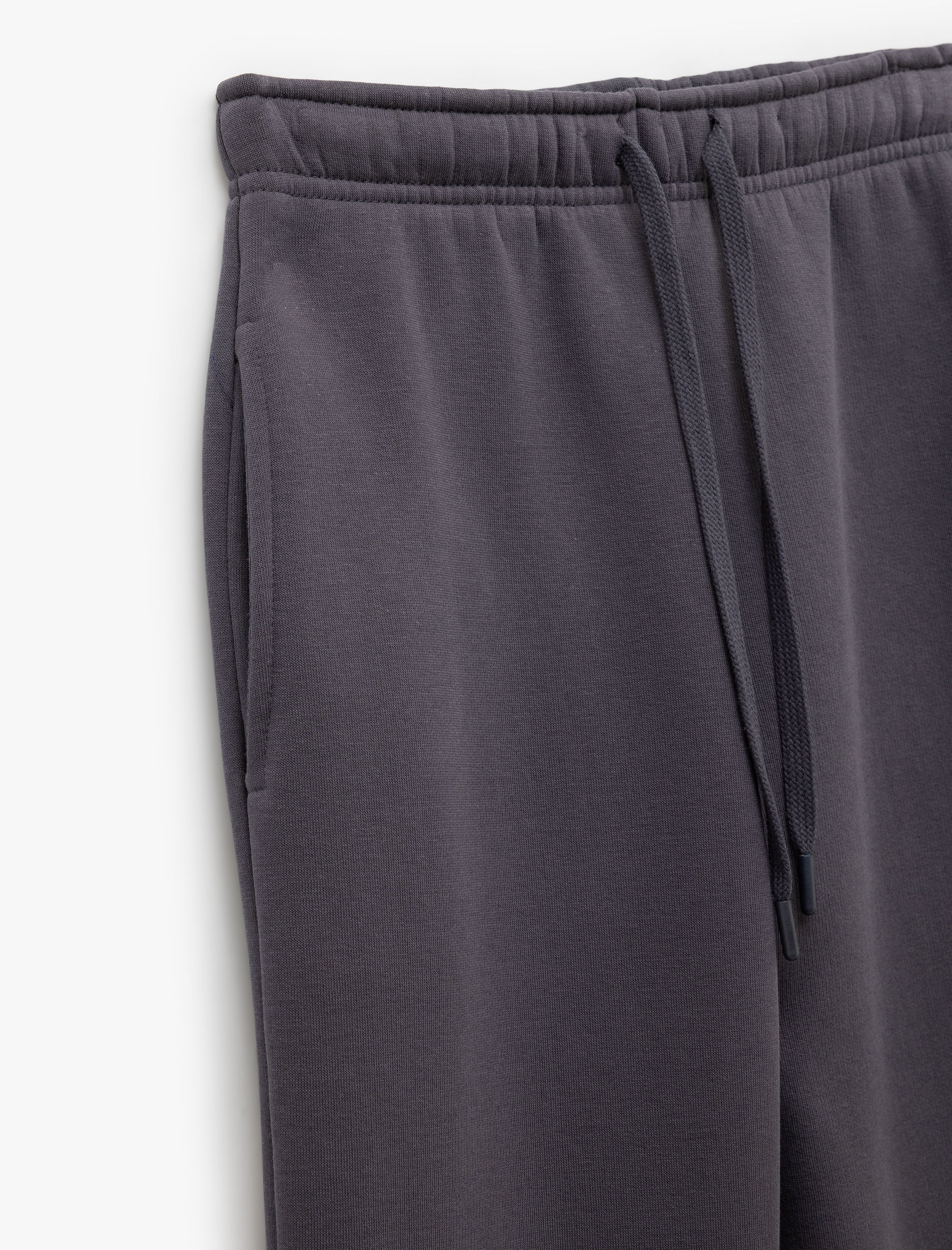   Pamuklu Şardonlu Cepli Beli Bağcıklı Oversize Jogger Eşofman Altı