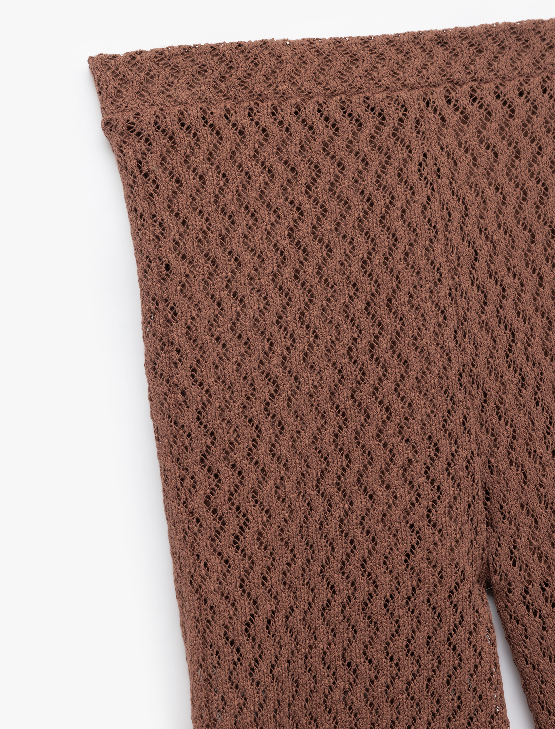   Yüksek Bel Püsküllü Pamuklu Astarlı Kroşe Pantolon