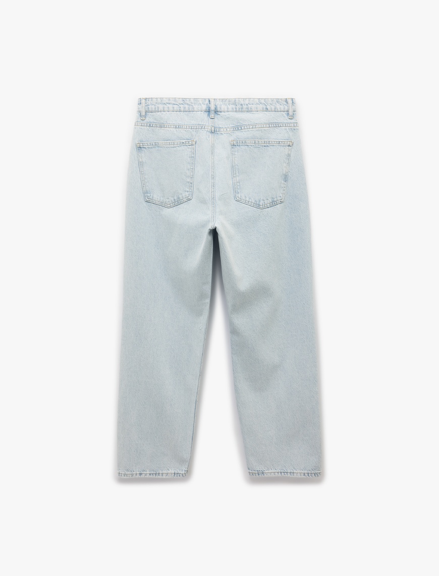   Pamuklu Cep Detaylı Bol Baggy Jean Pantolon