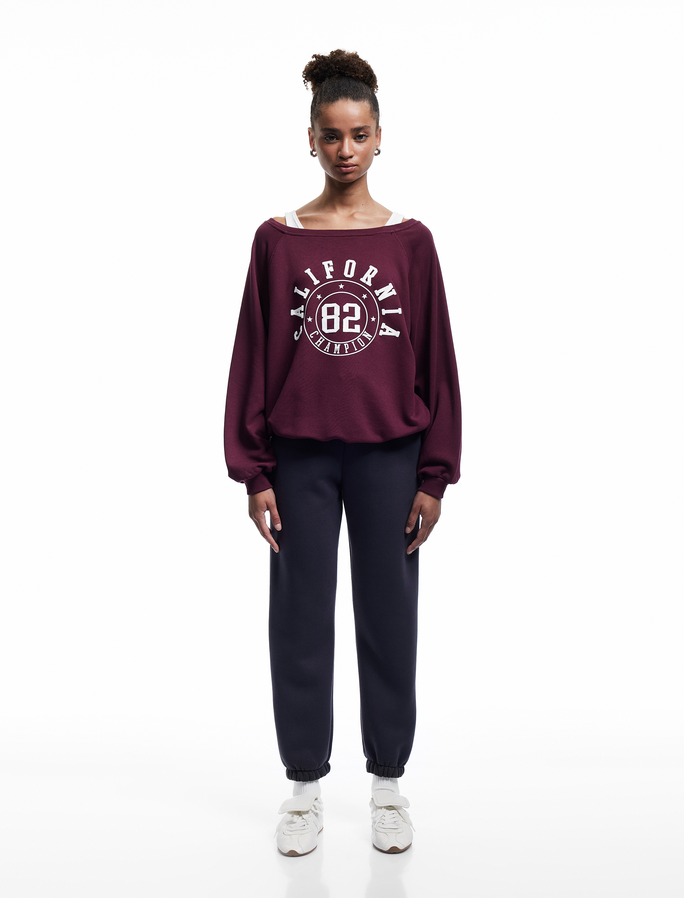   Pamuklu Şardonlu Cepli Beli Bağcıklı Oversize Jogger Eşofman Altı