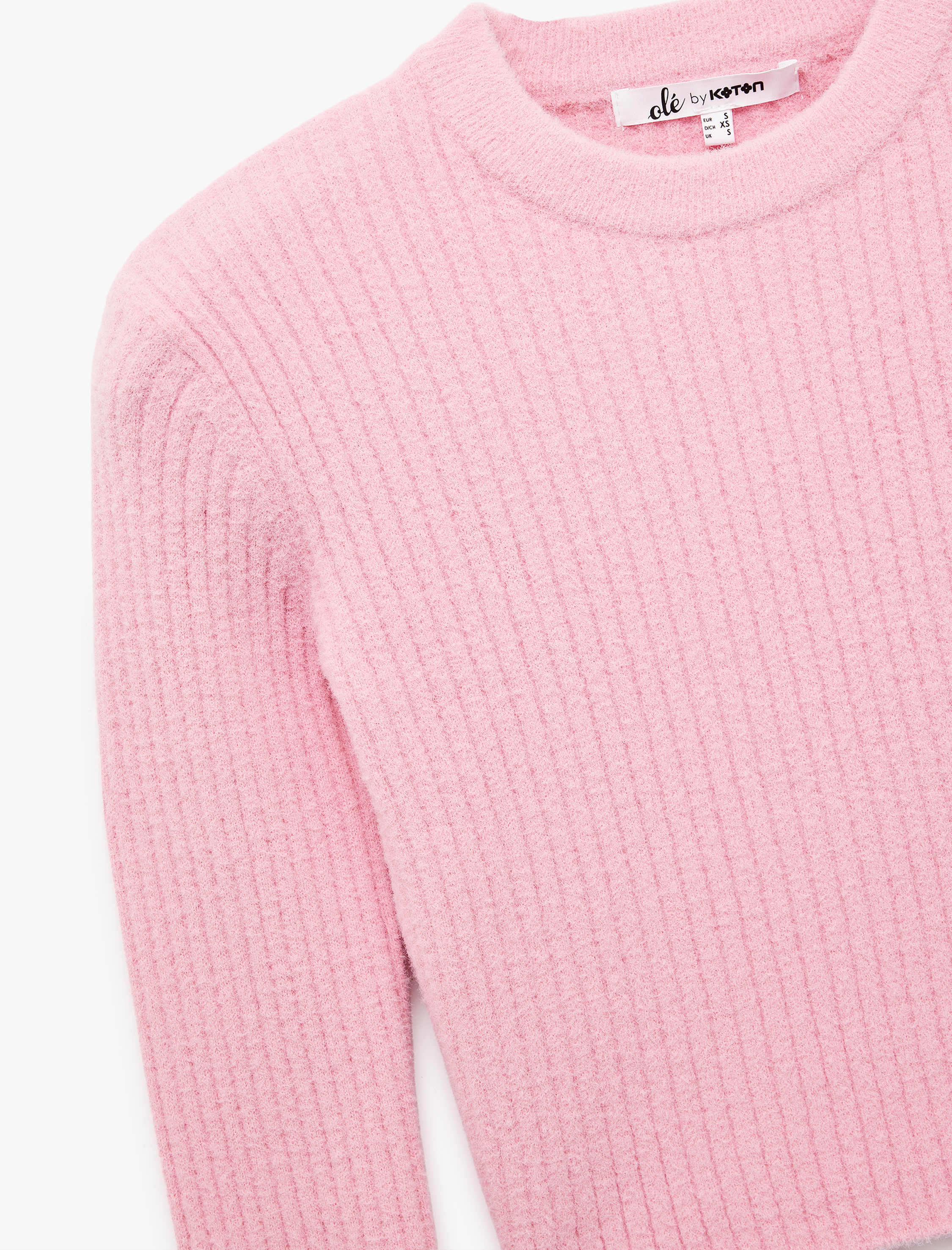   Uzun Kollu Bisiklet Yaka Triko Crop Kazak