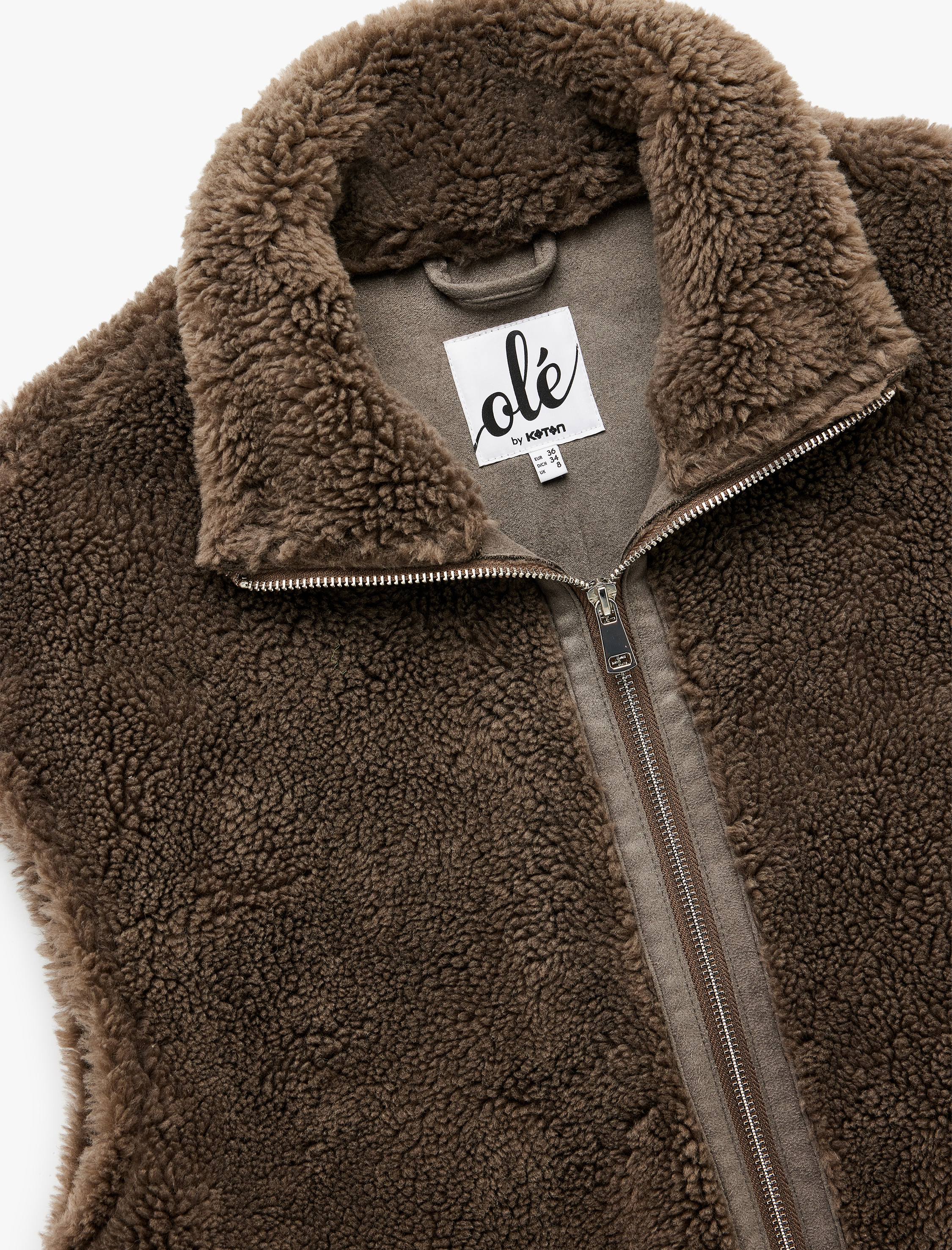   Fermuarlı Uzun Şal Yaka Peluş Yelek