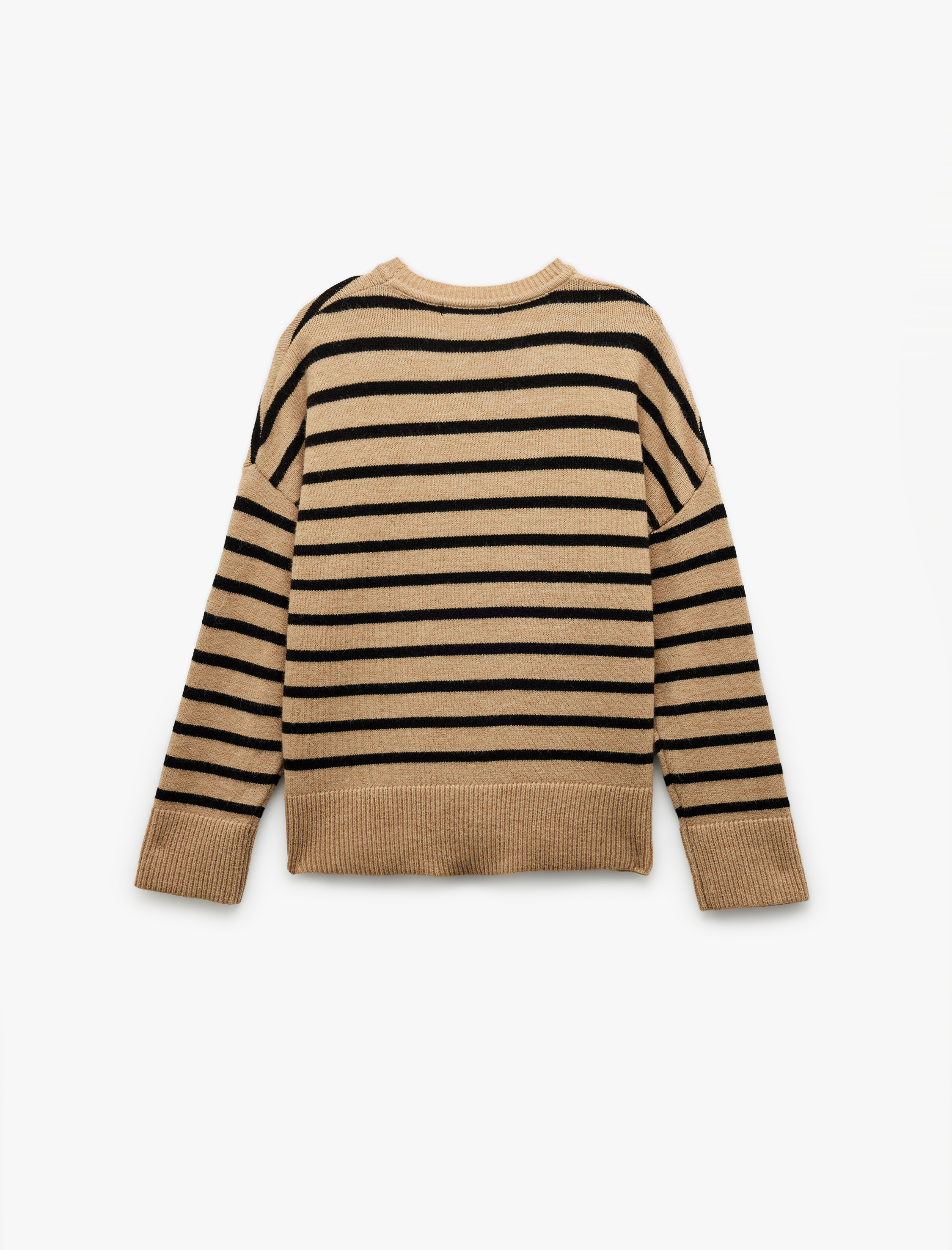   Çizgili Bisiklet Yaka Triko Kazak