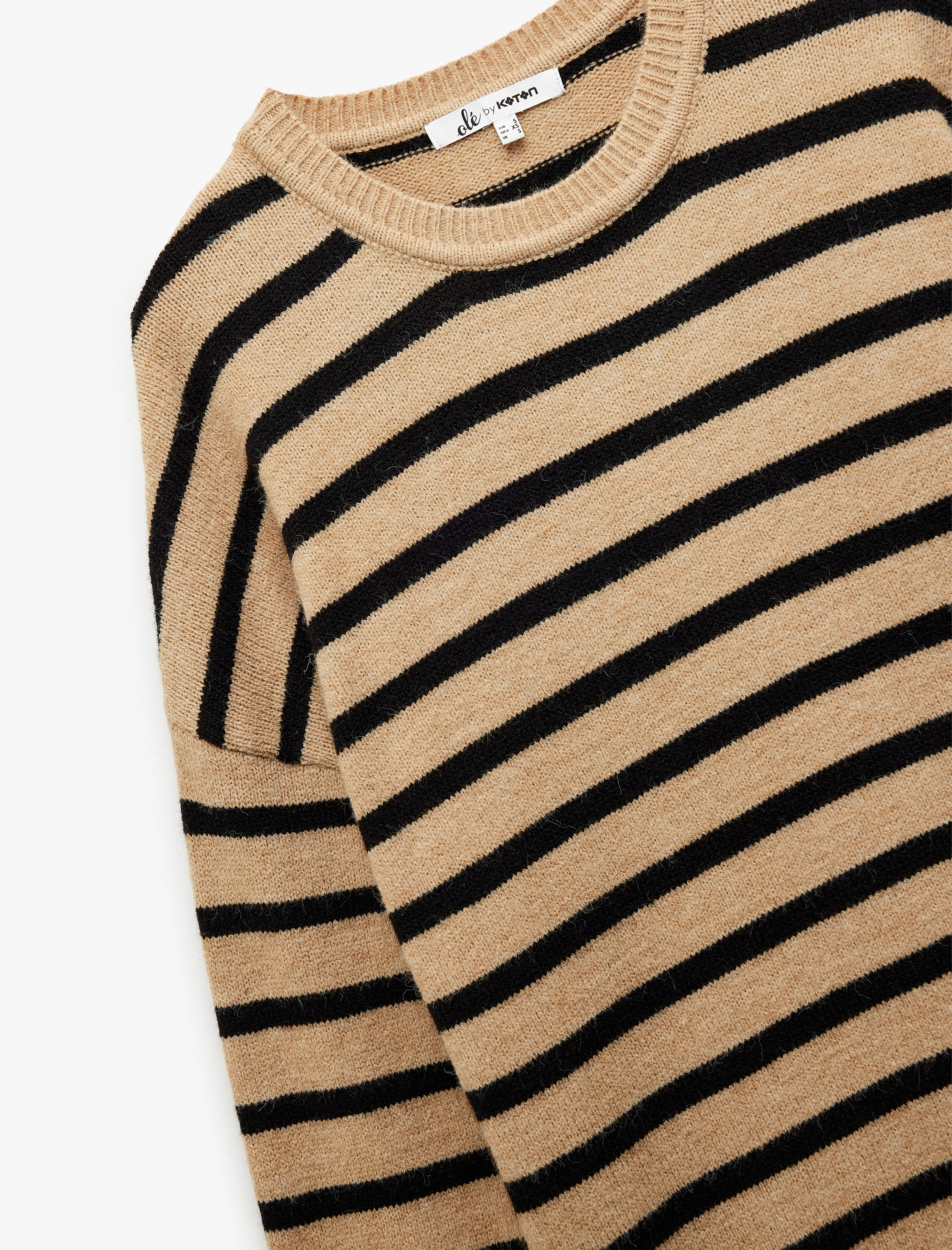   Çizgili Bisiklet Yaka Triko Kazak