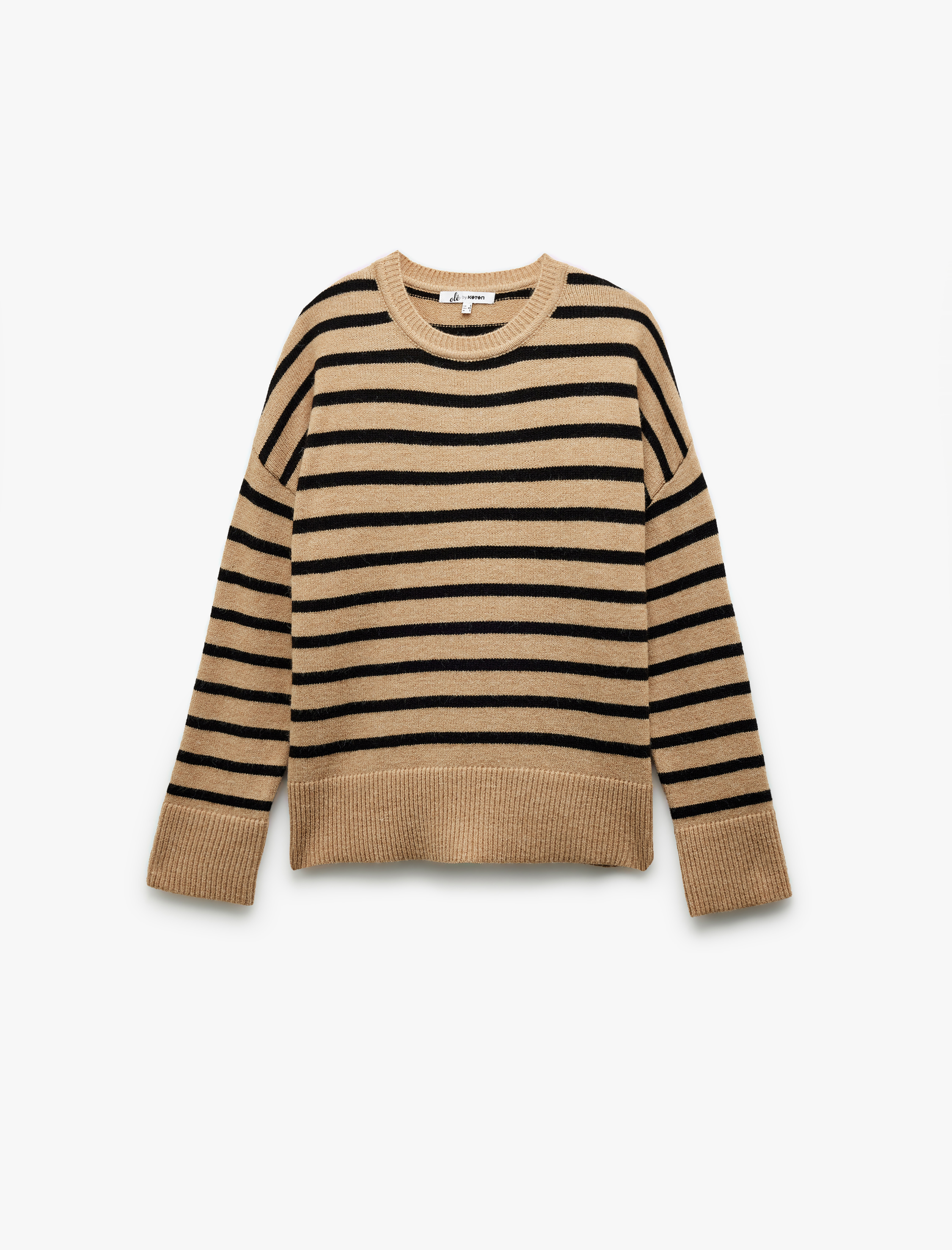   Çizgili Bisiklet Yaka Triko Kazak