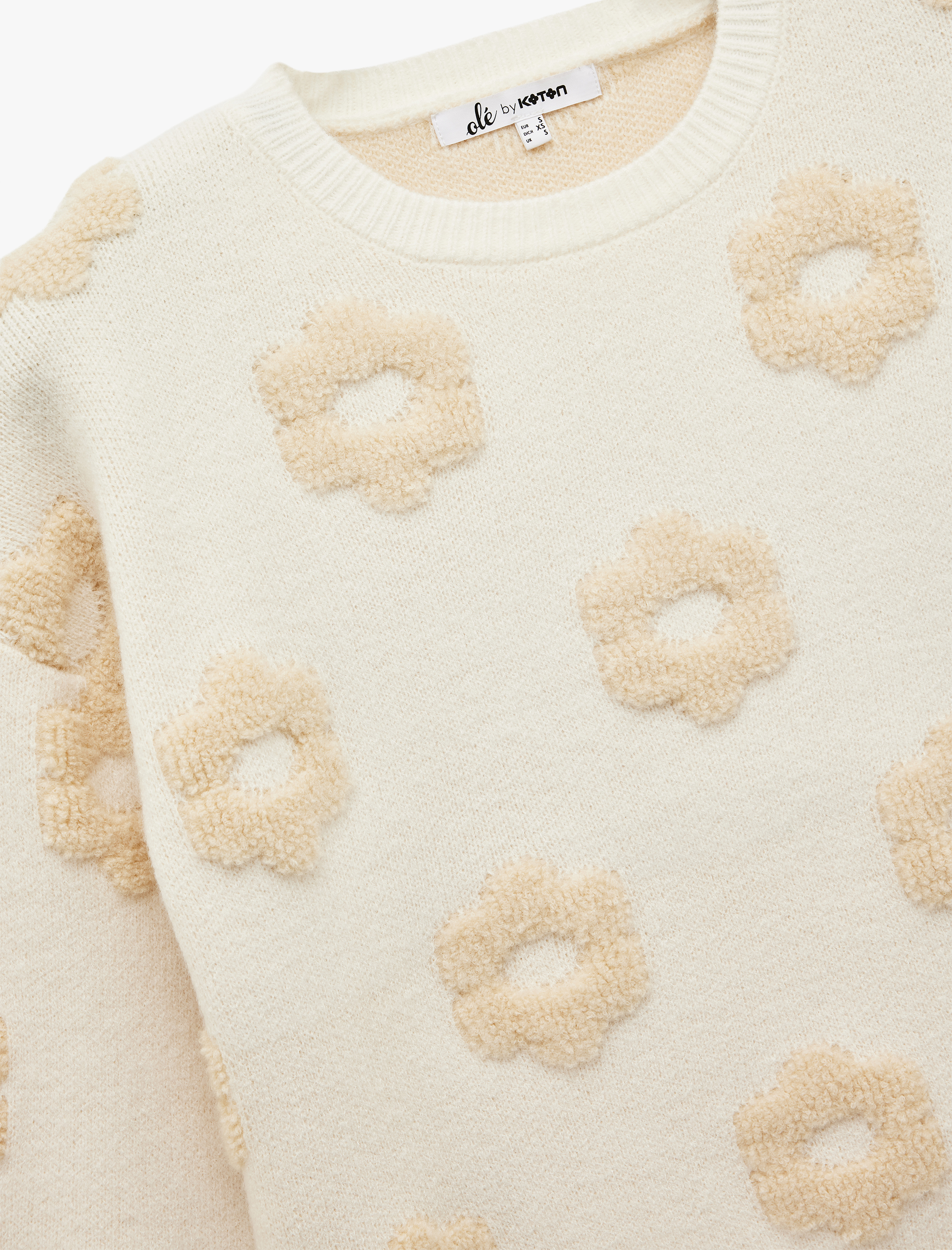   Uzun Kollu Bisiklet Yaka Jakarlı Triko Kazak