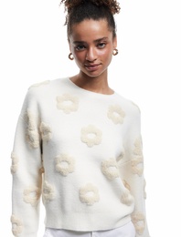 Uzun Kollu Bisiklet Yaka Jakarlı Triko Kazak