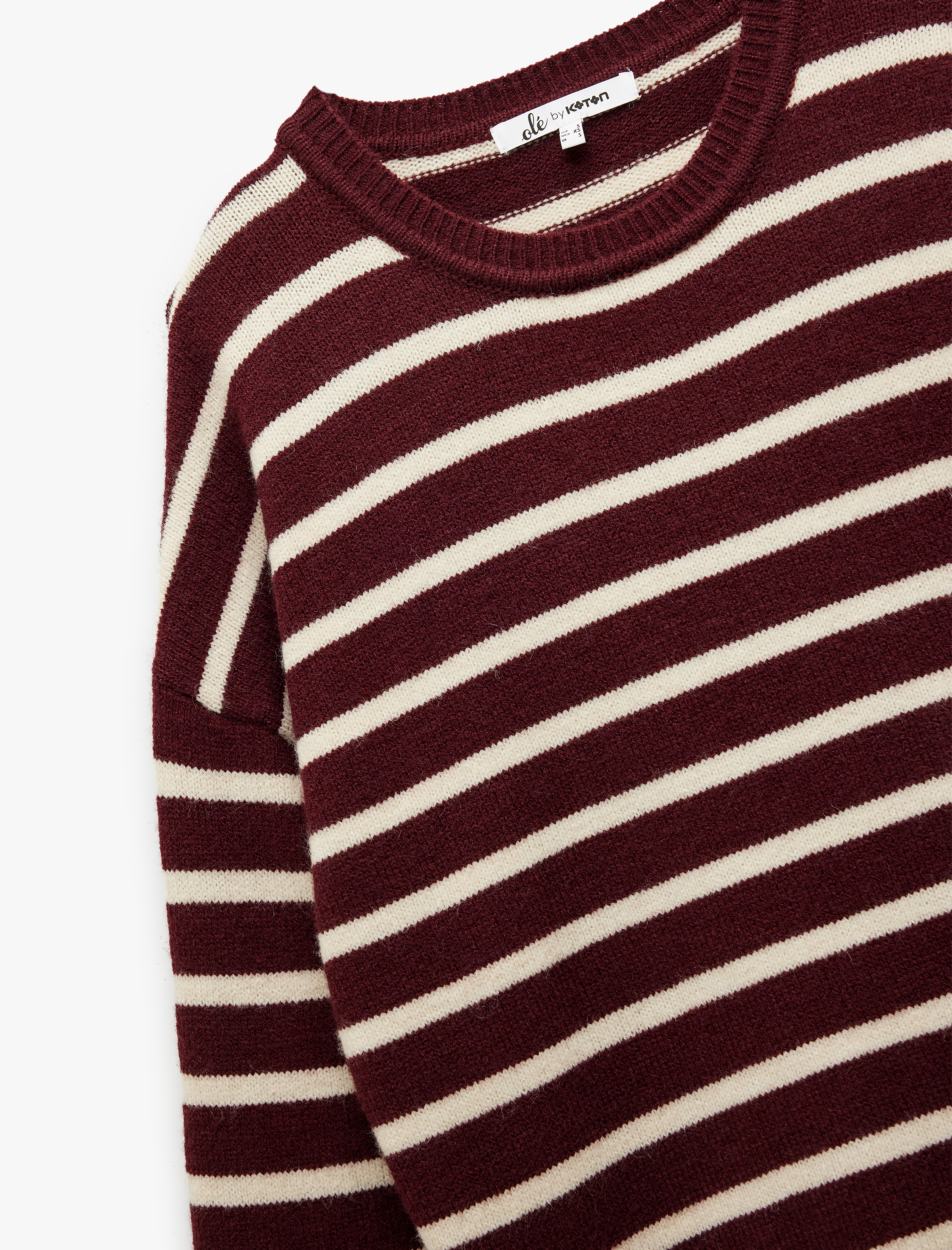   Çizgili Bisiklet Yaka Triko Kazak