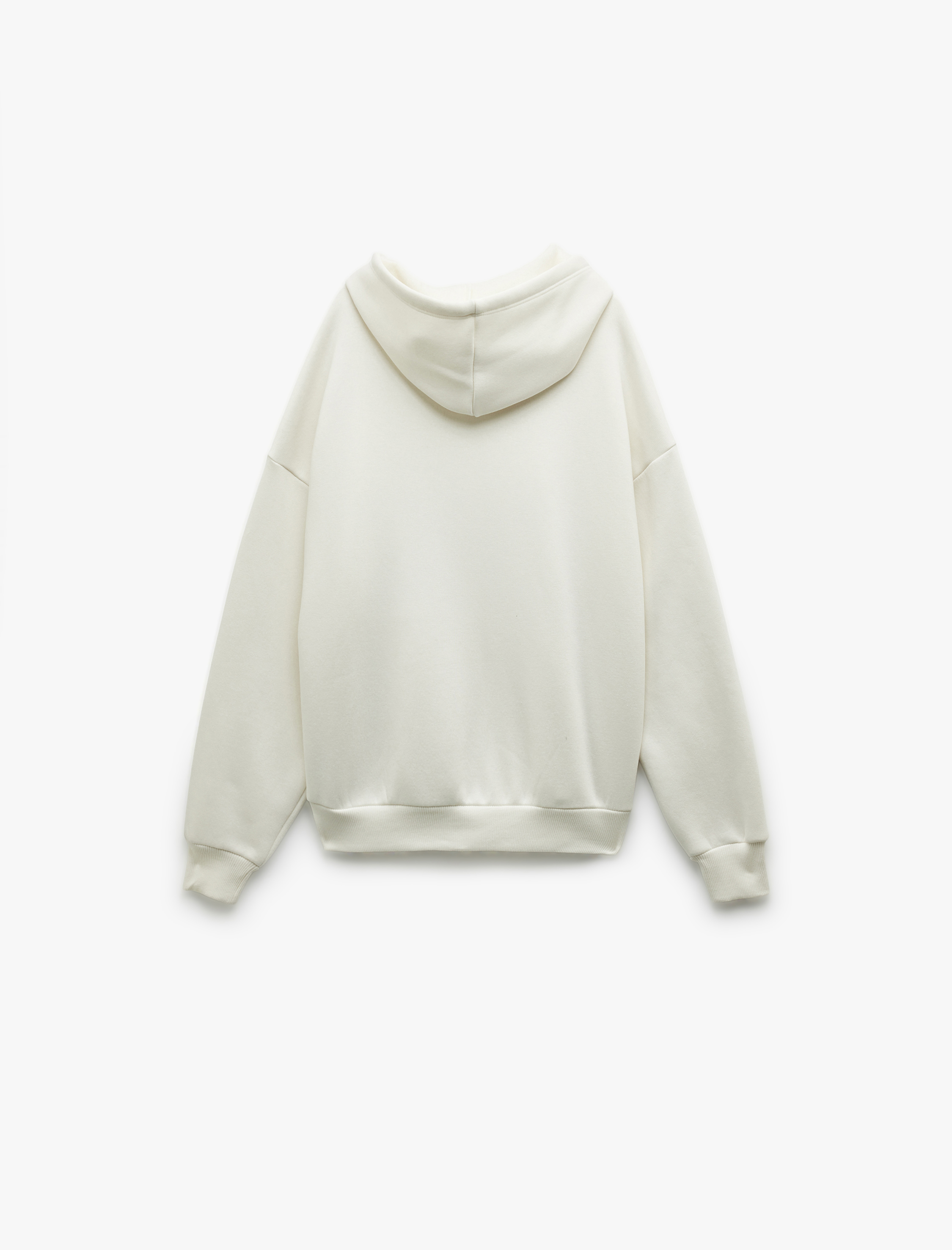   Şardonlu Kapüşonlu Yıldız Aplikeli Fermuarlı Sweatshirt