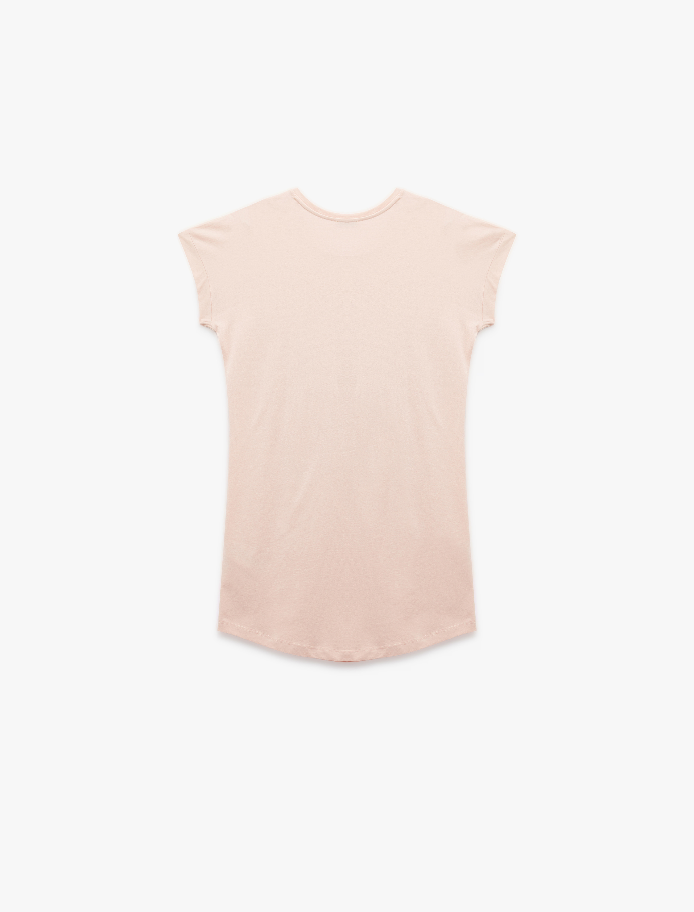   Pamuklu Kısa Kollu Bisiklet Yaka Astroloji Temalı Baskılı Gecelik