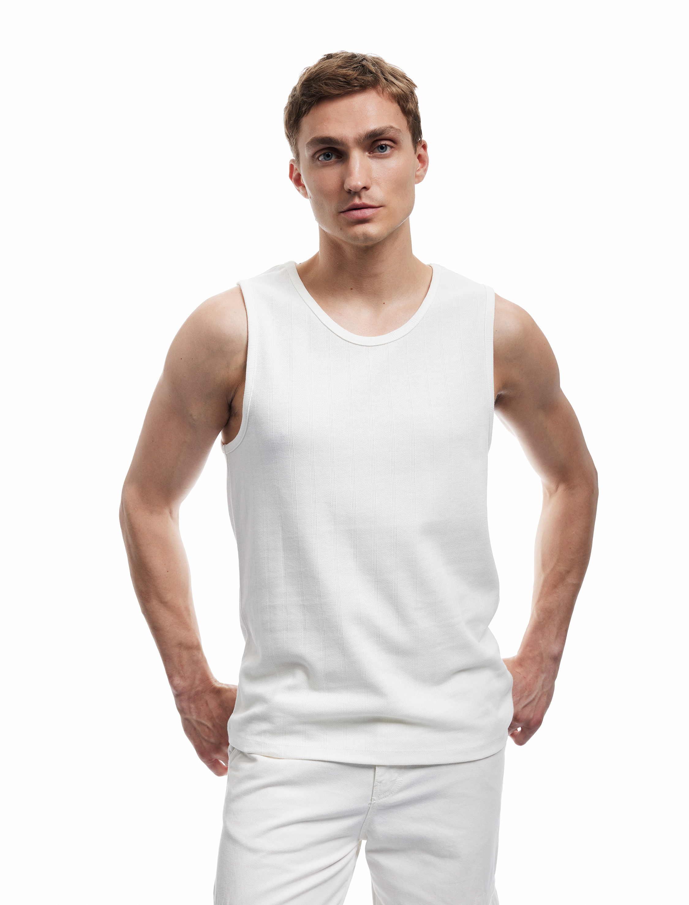   Bisiklet Yaka Kolsuz Pamuklu Basic Atlet