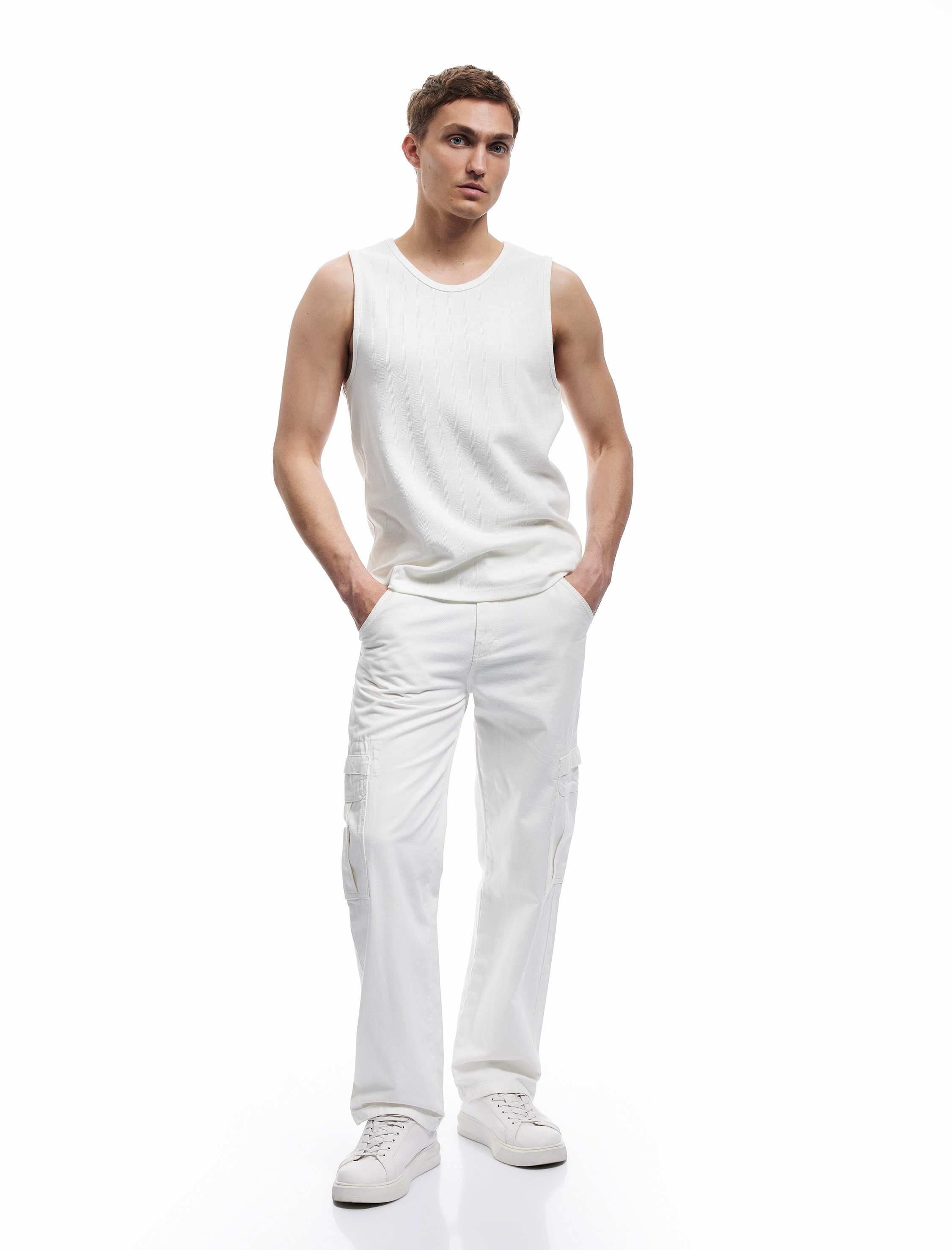   Bisiklet Yaka Kolsuz Pamuklu Basic Atlet