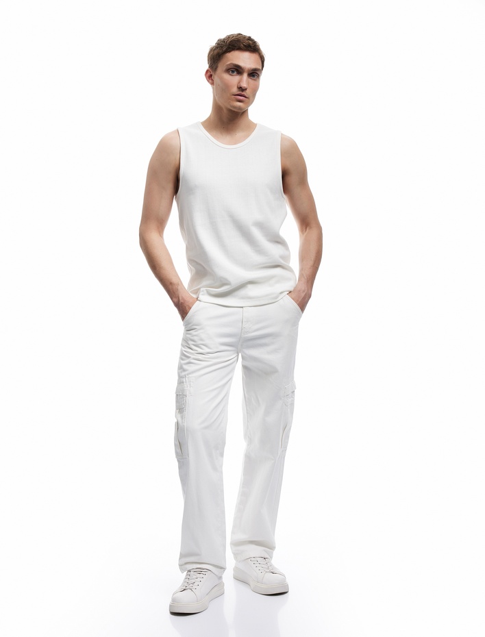  Bisiklet Yaka Kolsuz Pamuklu Basic Atlet