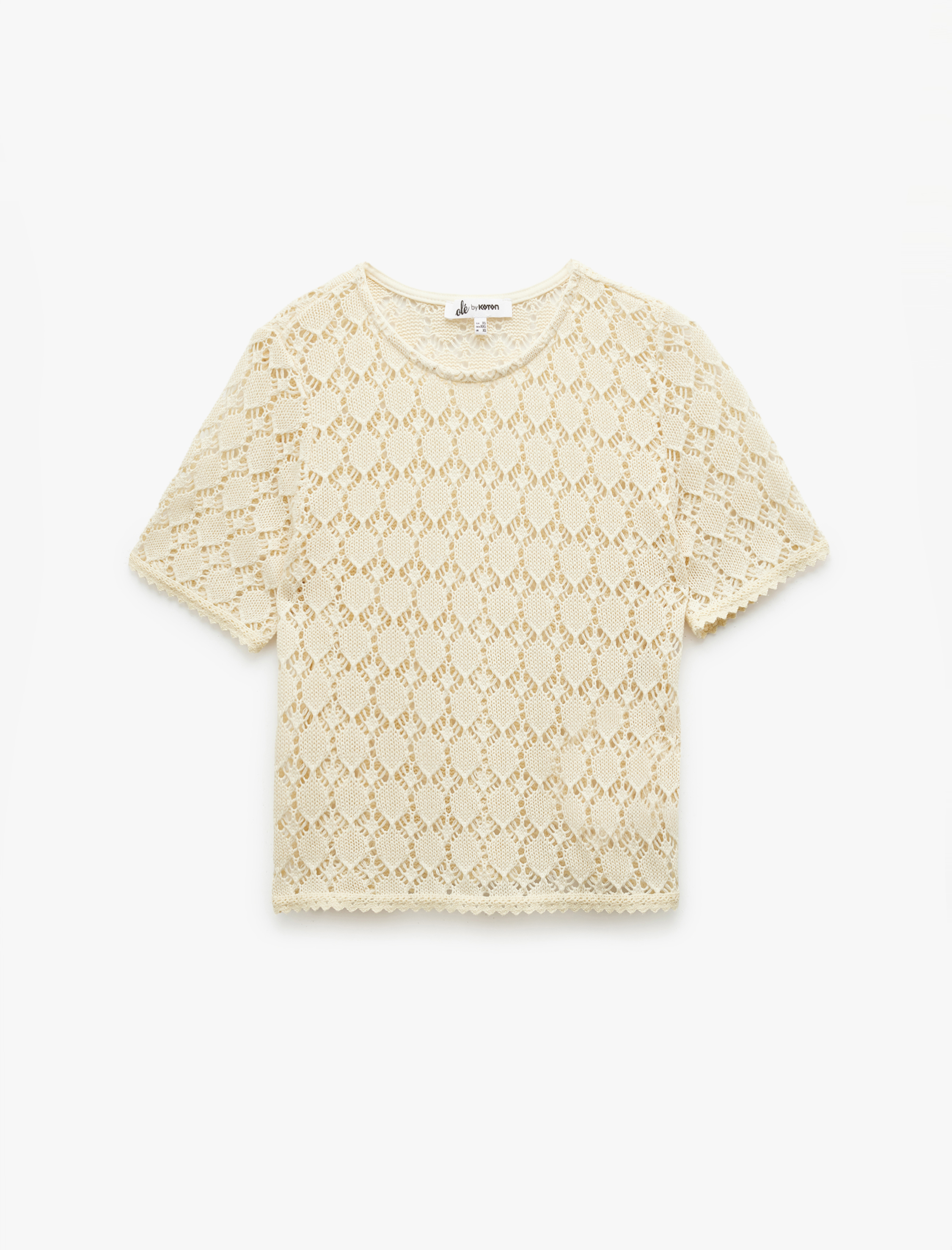   Kroşe Kısa Kollu Bisiklet Yaka Tişört