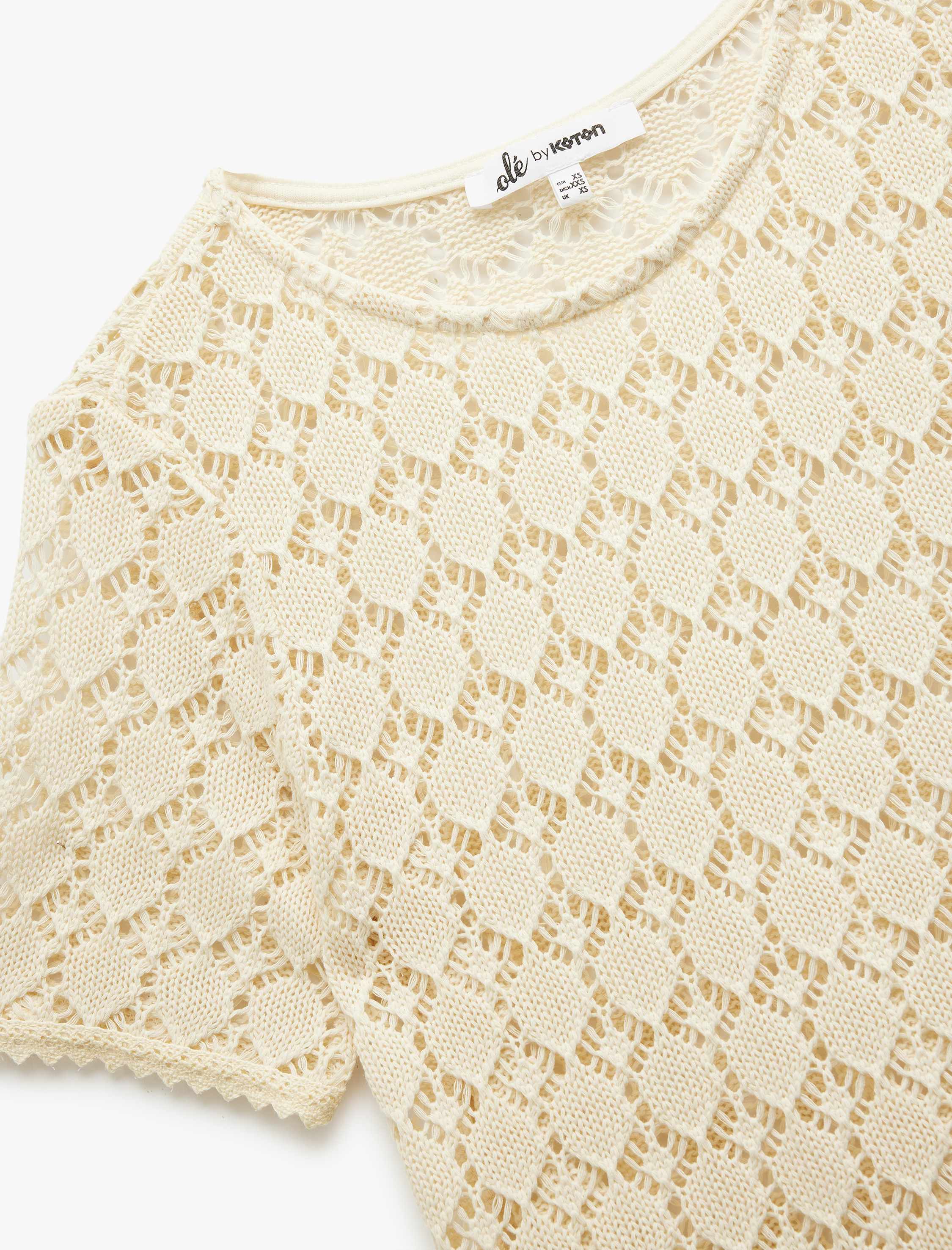   Kroşe Kısa Kollu Bisiklet Yaka Tişört