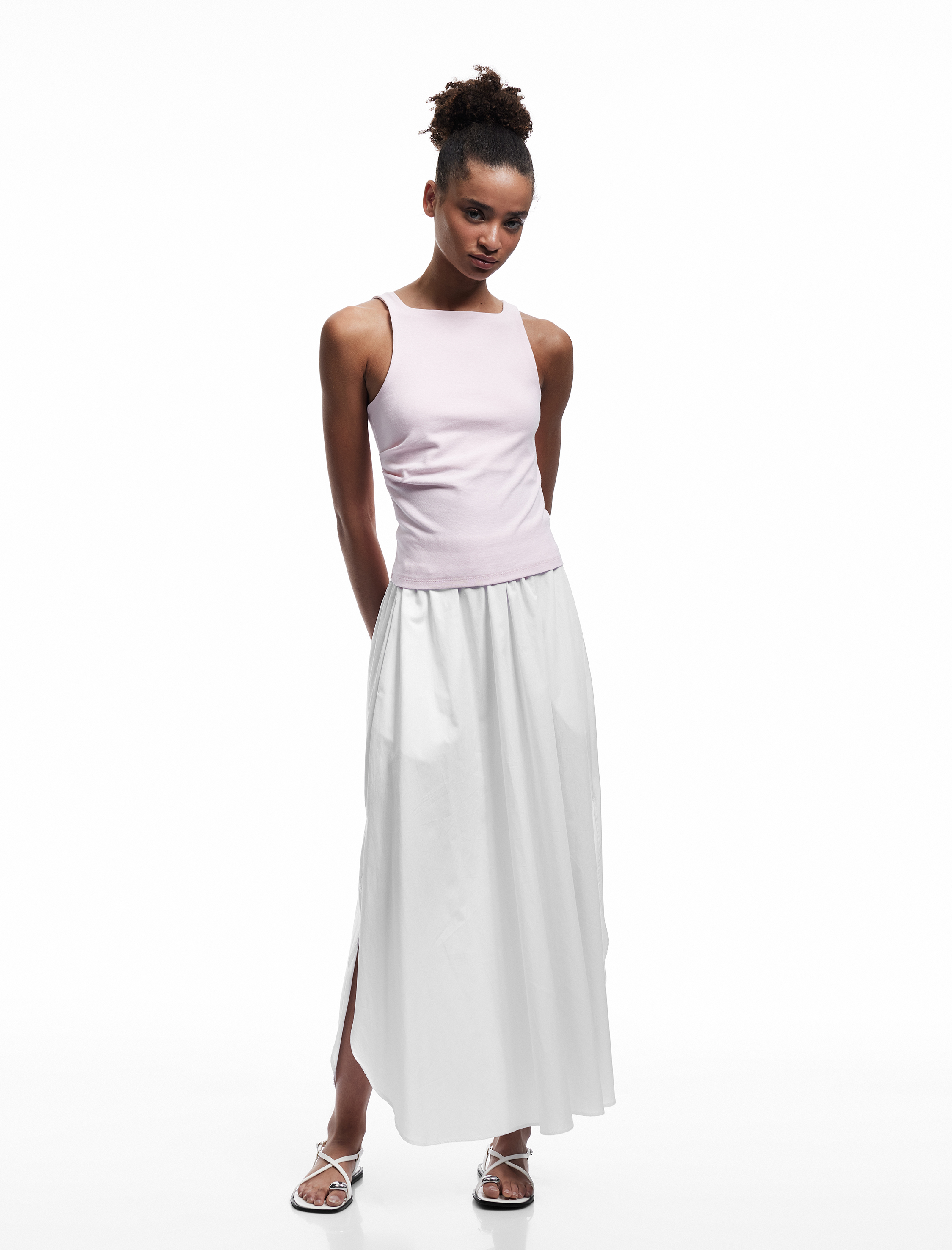   Kare Yaka Kolsuz Dar Kesim Basic Drapeli Bluz