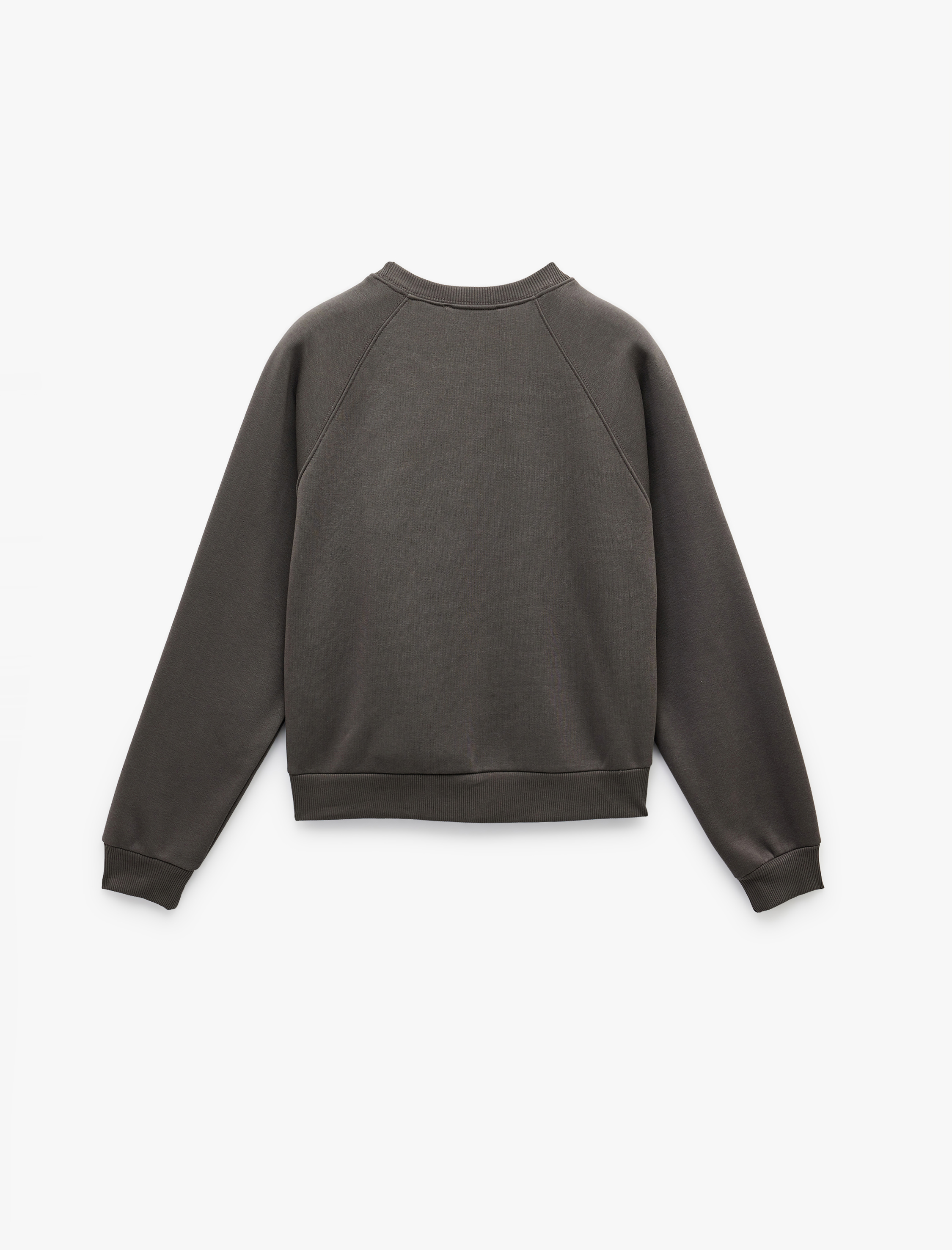   Pamuklu Bisiklet Yaka Şardonlu Sweatshirt