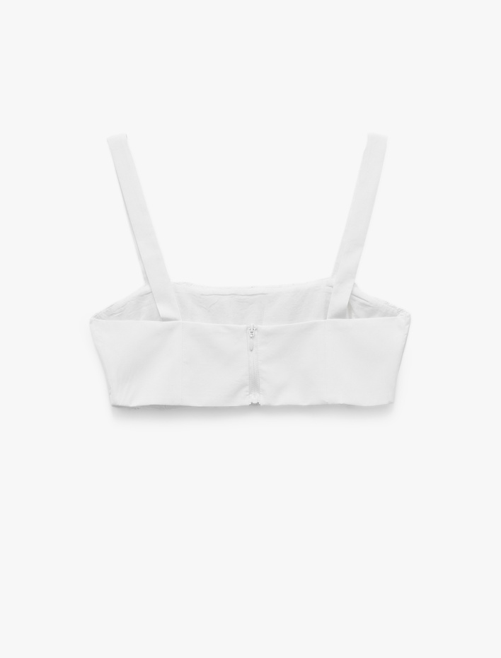  Pamuklu Astarlı Drapeli Askılı Büstiyer