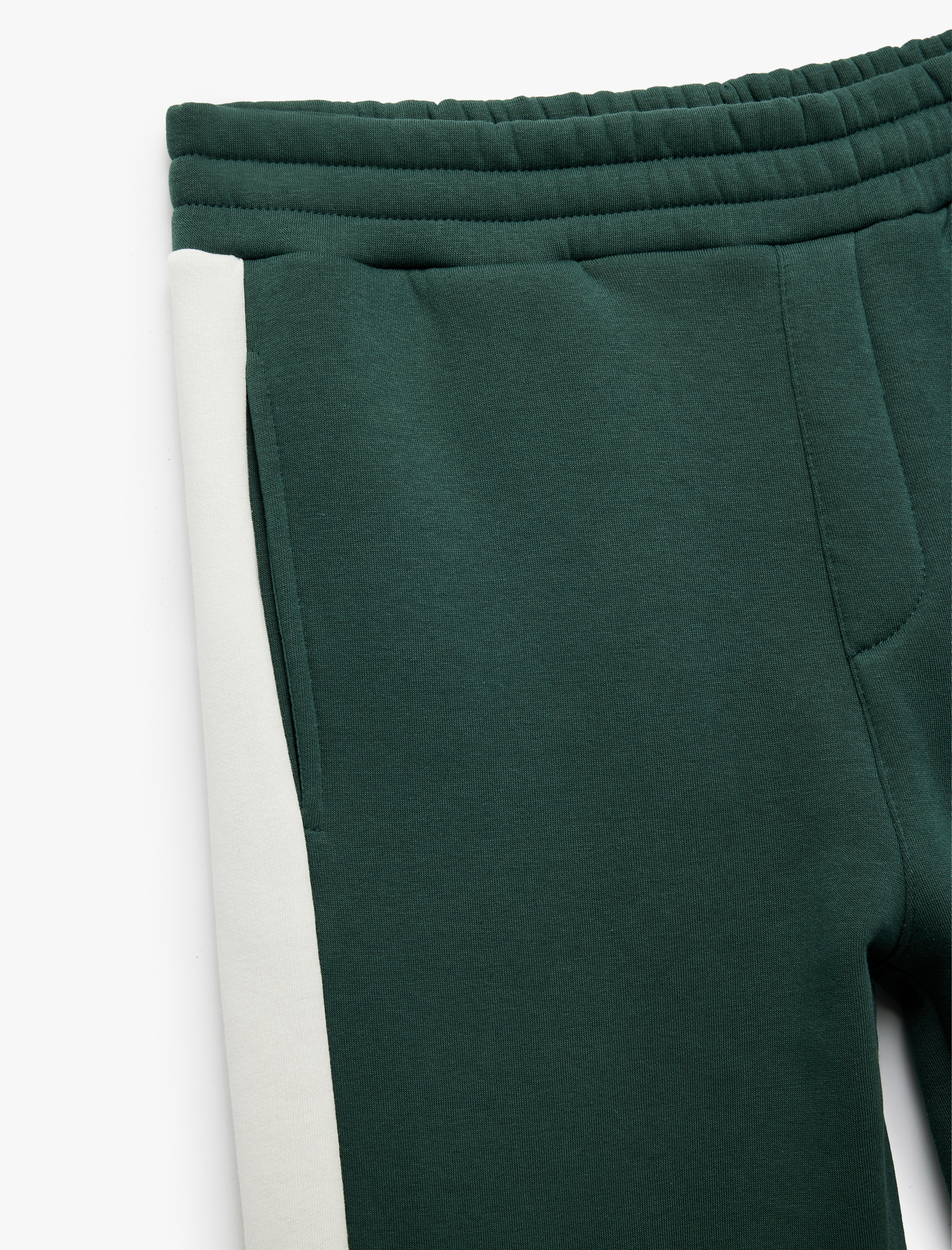   Şardonlu Cep Detaylı Renk Kontrastlı Beli Lastikli Kışlık Eşofman Altı