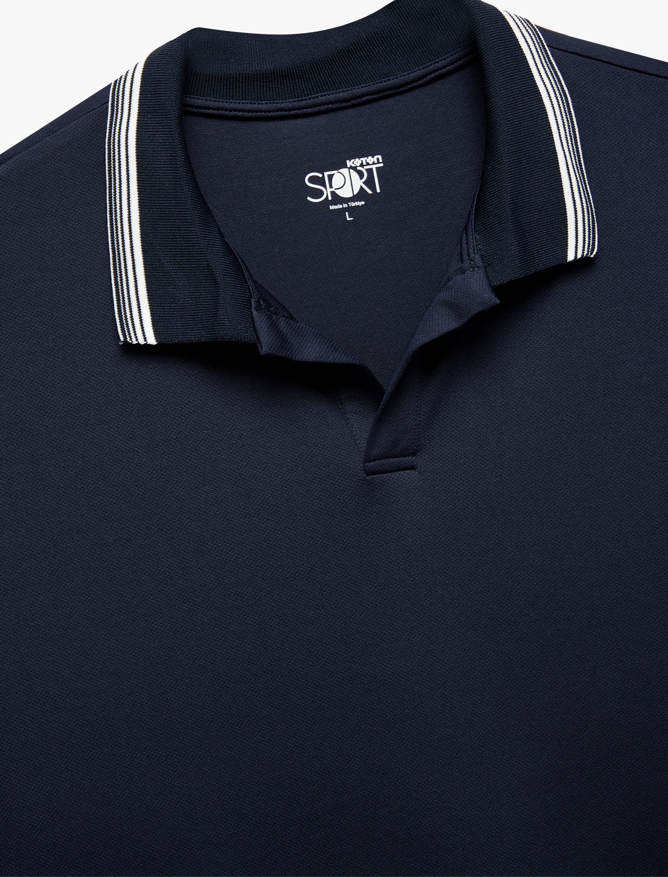   Kısa Kollu Çizgi Detaylı Oversize Polo Yaka Spor Tişört