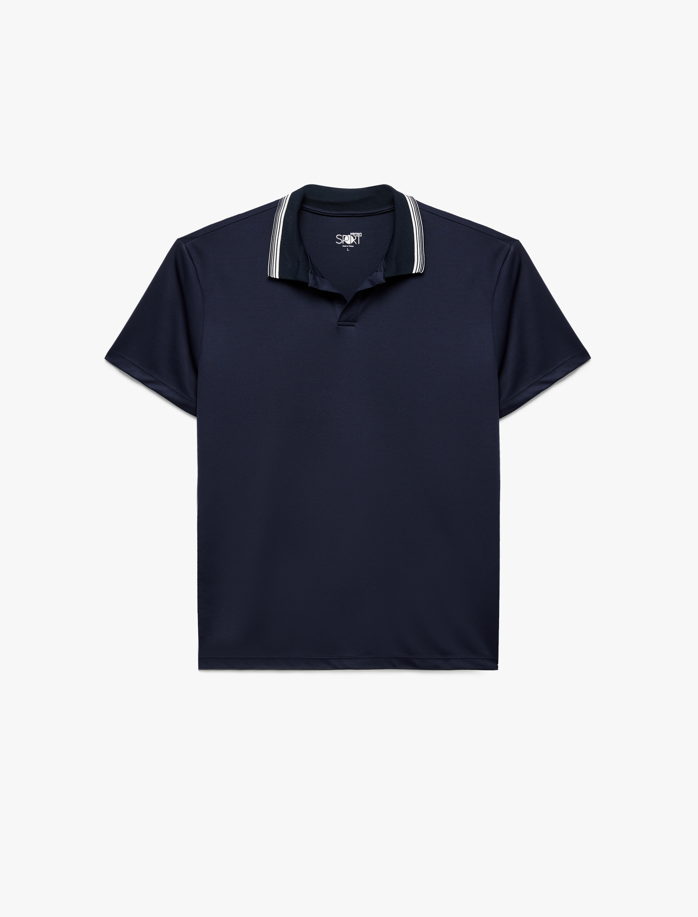   Kısa Kollu Çizgi Detaylı Oversize Polo Yaka Spor Tişört