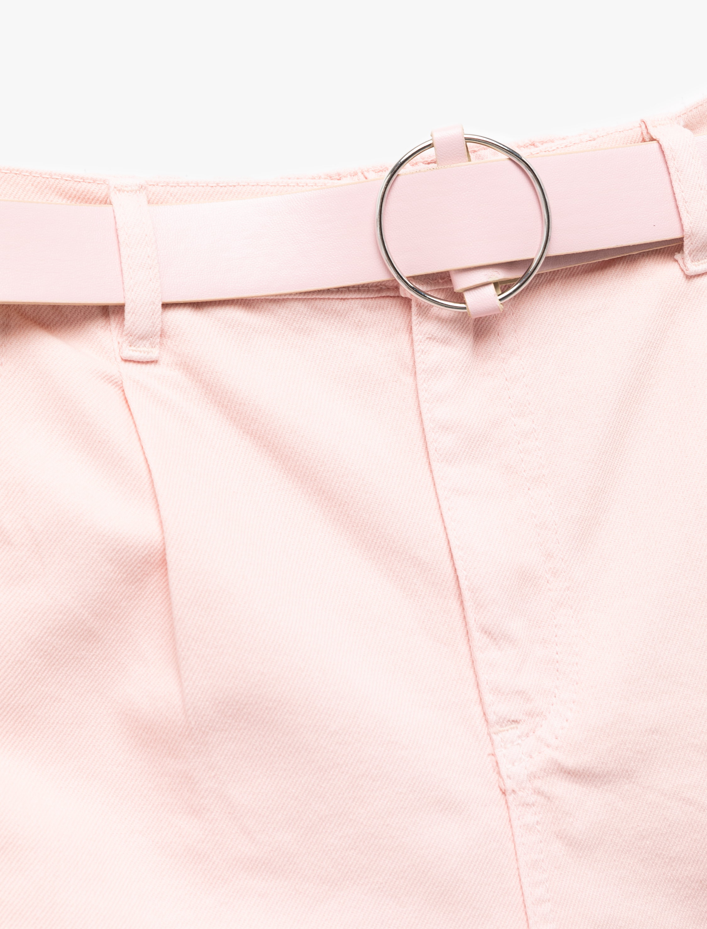   Taş Detaylı Düğmeli Rahat Kalıp Denim Şort