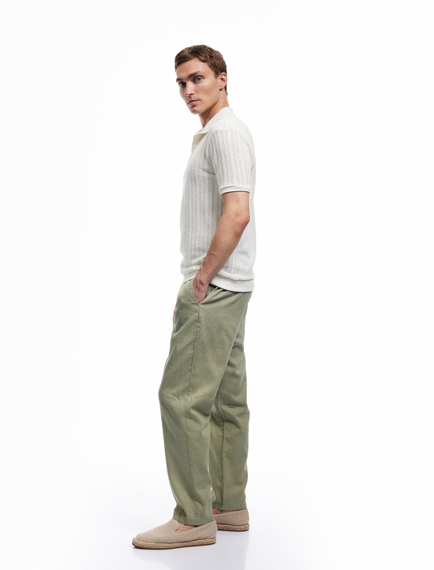   Cep Detaylı Regular Fit Beli Bağcıklı Pantolon