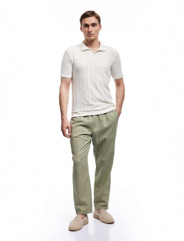  Cep Detaylı Regular Fit Beli Bağcıklı Pantolon